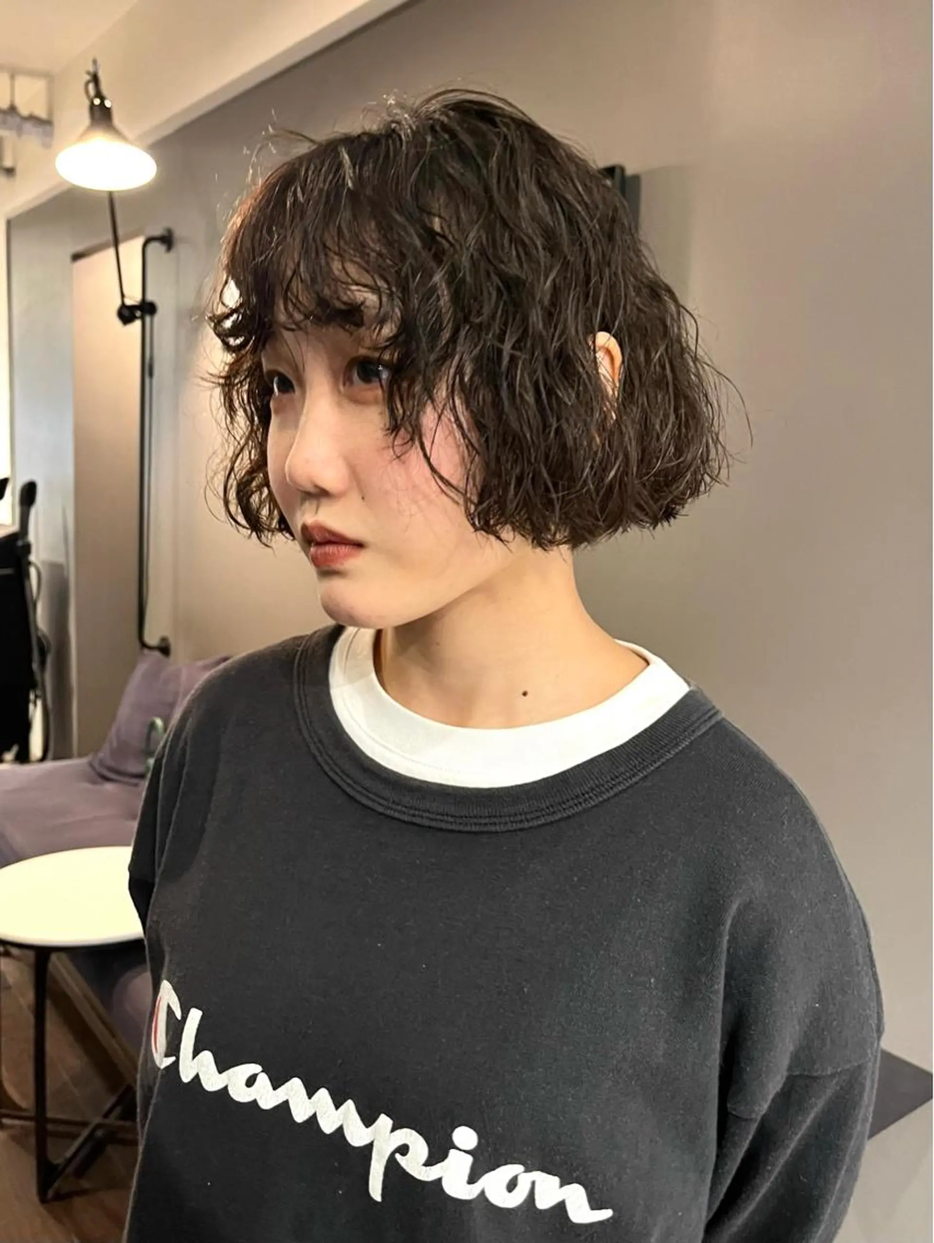 ミディアム パーマ カット パーマ NERO 眞下秋歩のヘアスタイル