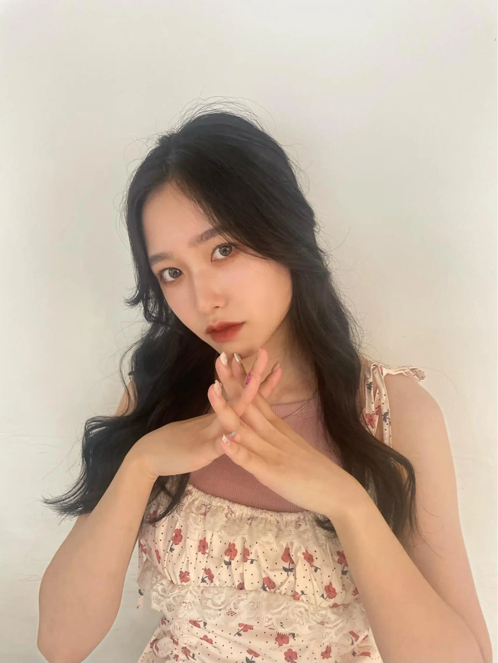 ロング カラー ヘアアレンジ キッズ ネイル マツエク・マツパ ハーフアップ レイヤーカット 韓国風/yukinoのヘアスタイル