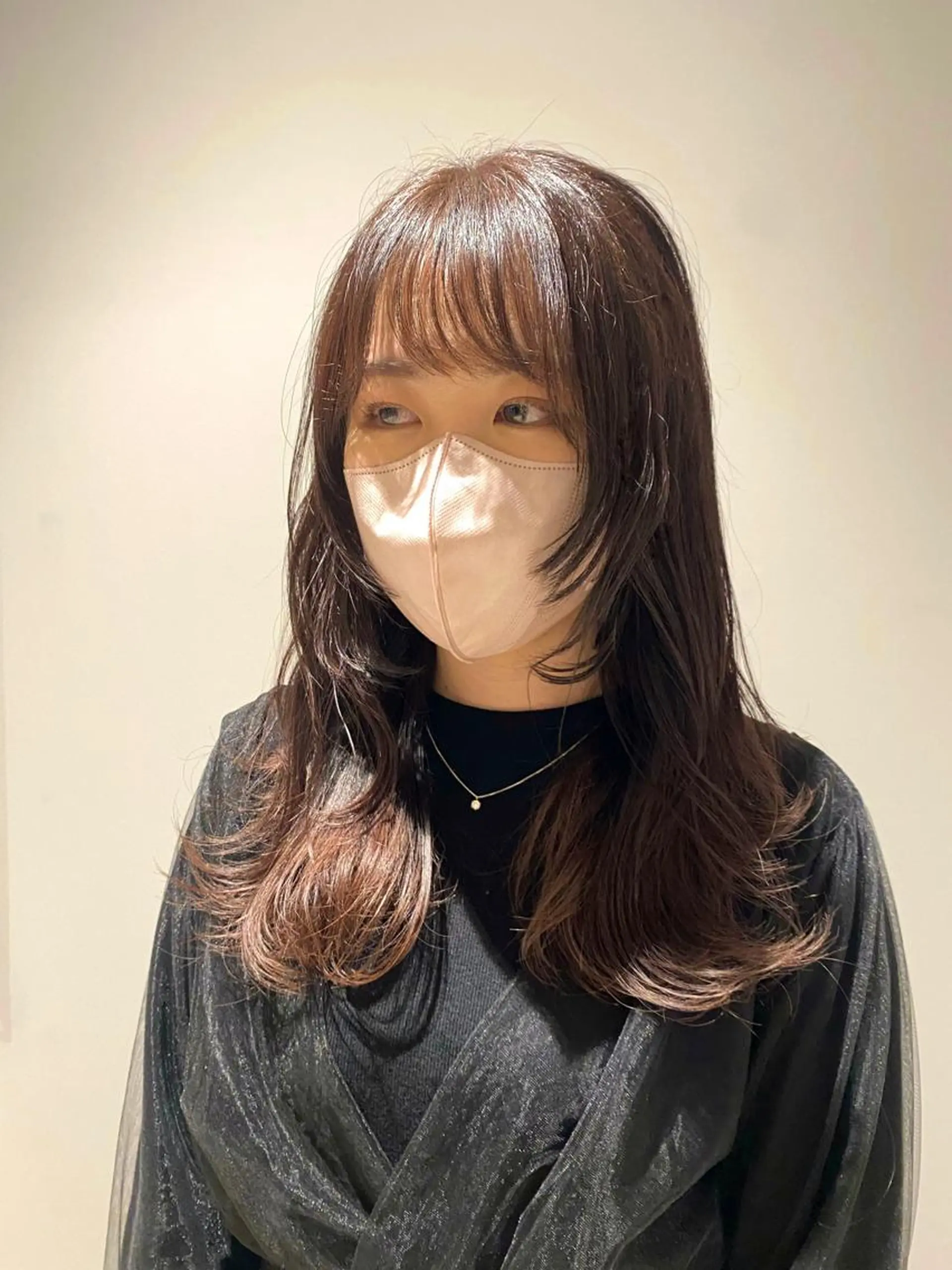 ロング カラー ブラウンカラー ピンクカラー ピンクブラウン ウルフカット ヘアカラー トリートメント しおり/パーマ/ newi町田のヘアスタイル