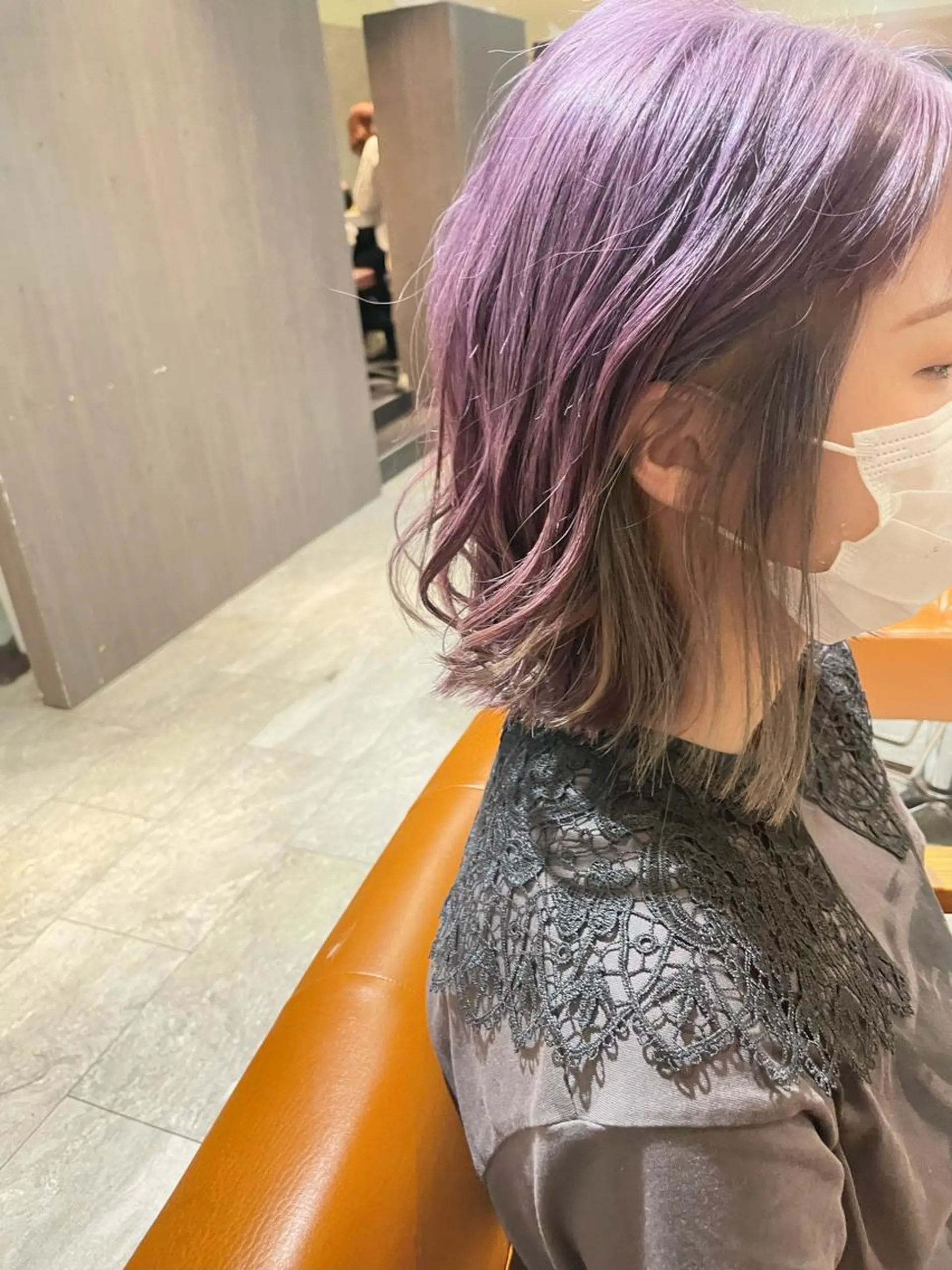 ミディアム カラー ブリーチ ラベンダーカラー カット TERRACE LUXBE阿倍野アポロ店所属・ショートカット支持率 NO.1✨清家央隆のヘアスタイル