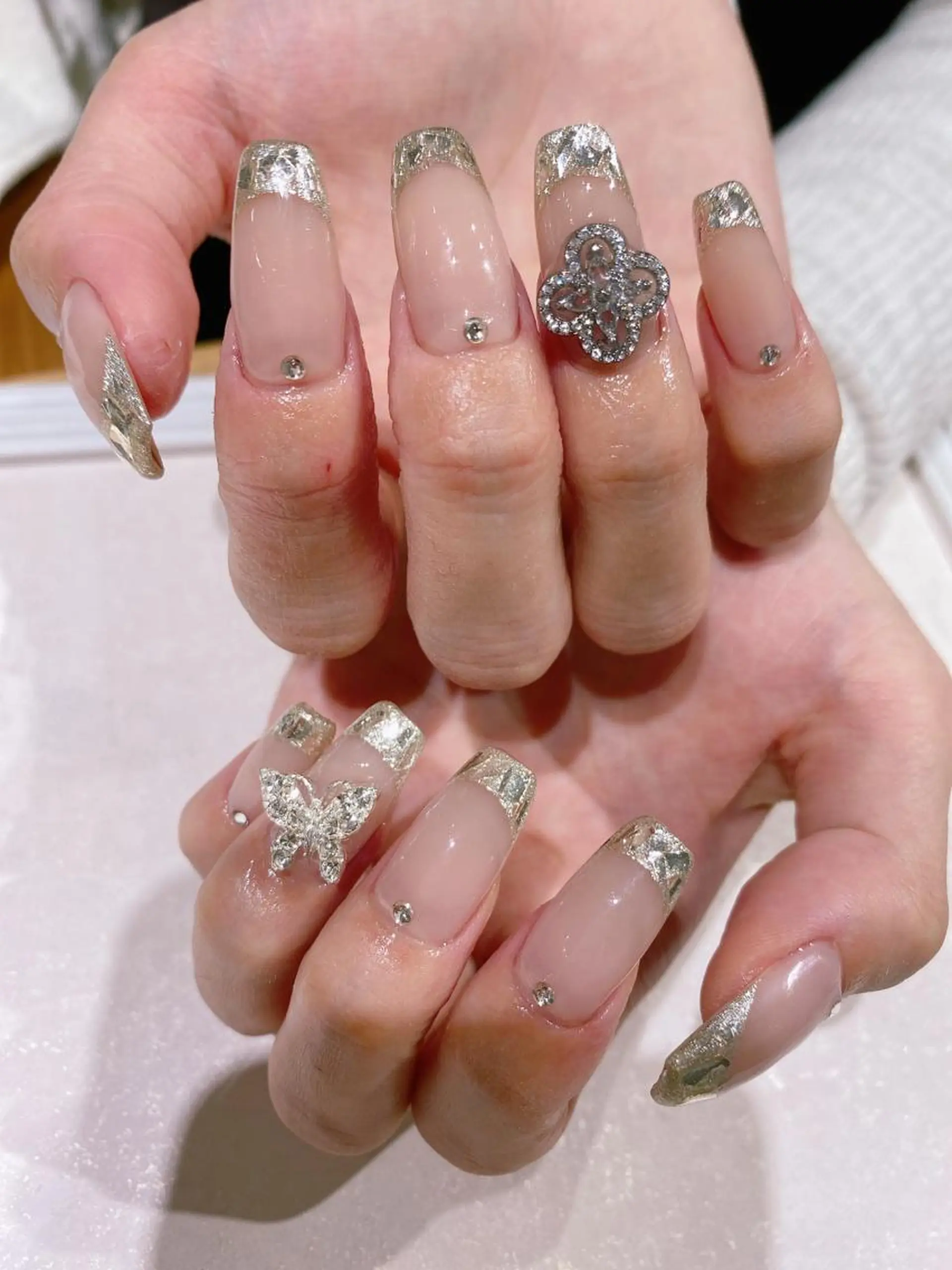 セミロング ハンドネイル Nail  R💫 naoのネイルデザイン