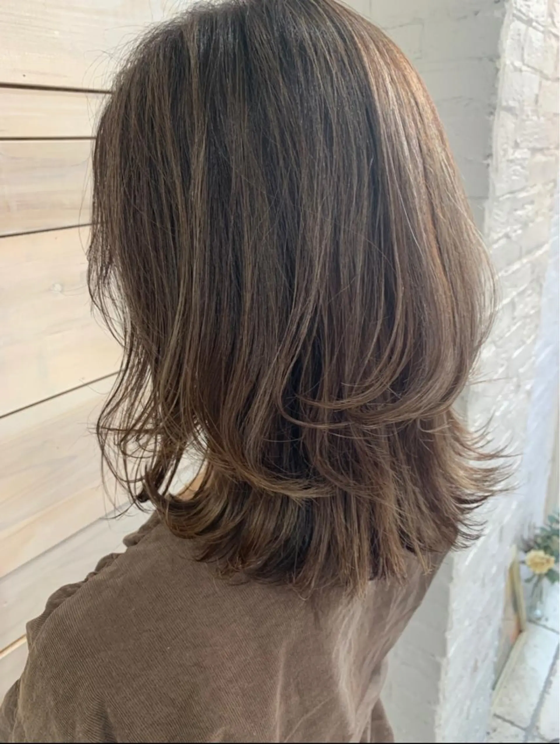 ミディアム カラー ハッシュカット/ボブ /レイヤー/彩奈のヘアスタイル