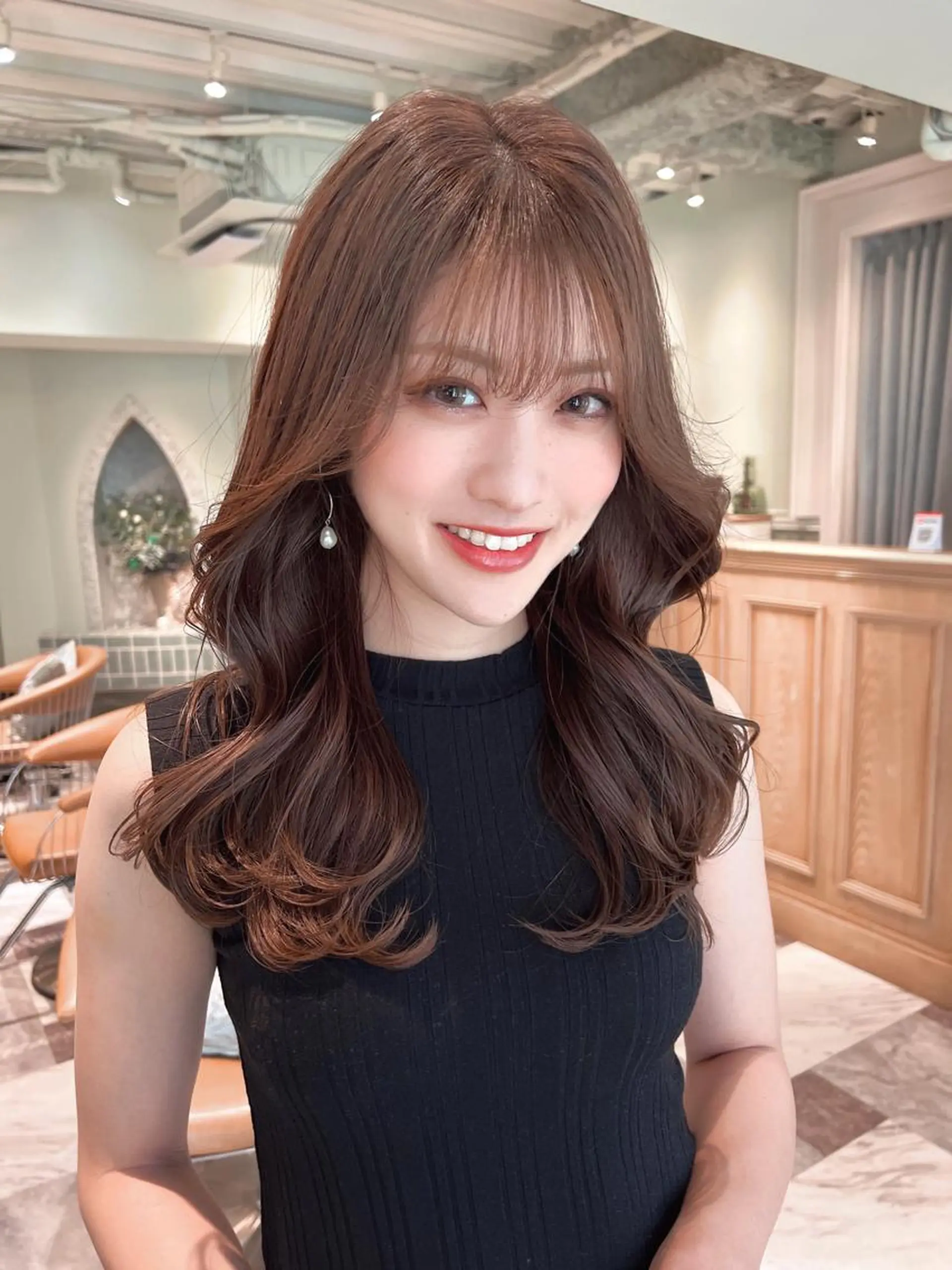 セミロング カラー カット ヘアカラー トリートメント レイヤーカット/ 顔周り 五島巨幹のヘアスタイル