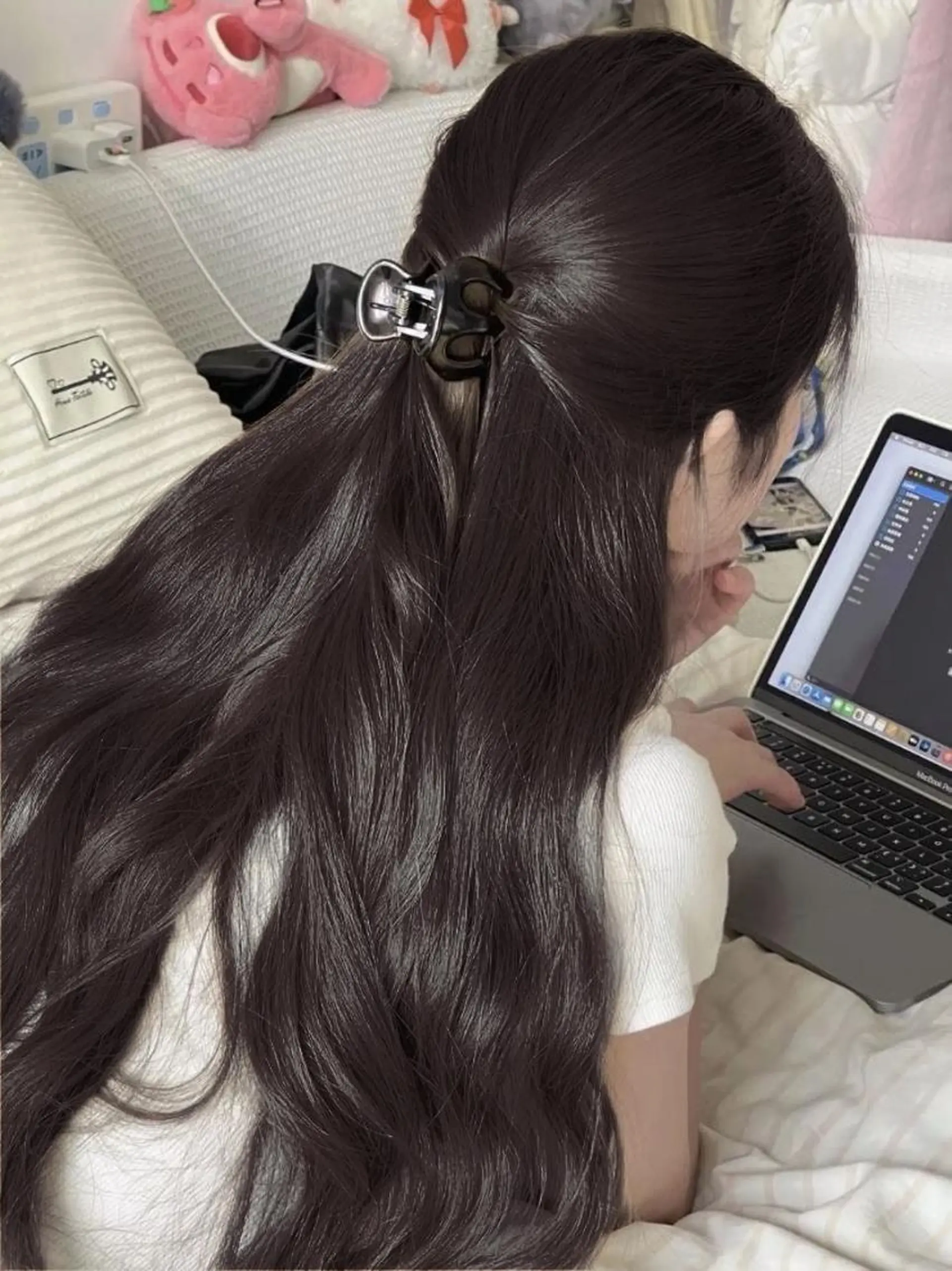 ロング カラー ヘアカラー トリートメント ヘッドスパ ヘアセット 🤍上質艶ワンホン ヘアMAYU🤍のヘアスタイル