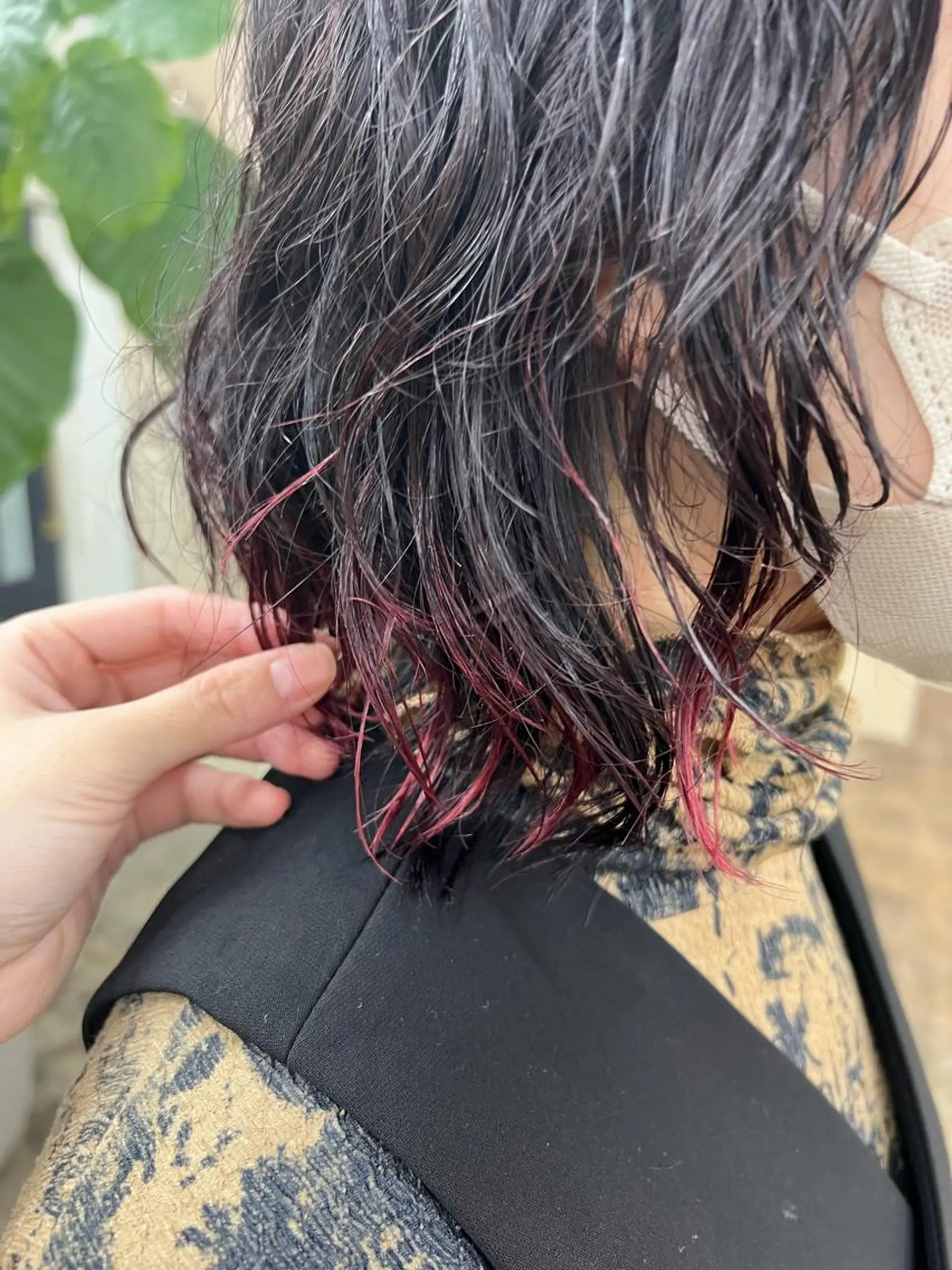 ミディアム カラー パーマ パーマ 清水愛果/オリーブ カラー/透明感カラーのヘアスタイル