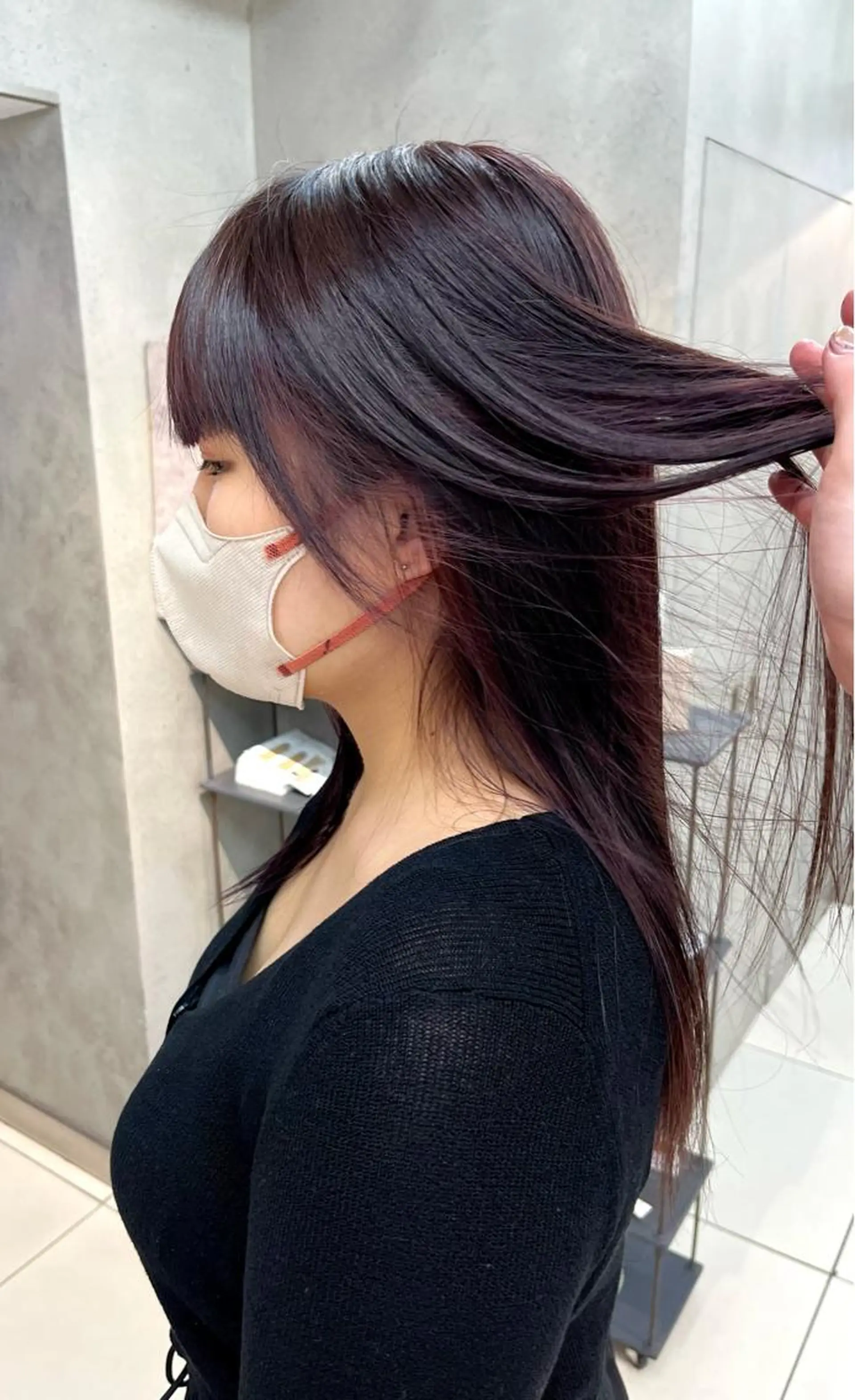 ロング カラー ボブ・顔まわり 💎愛唯(めい)のヘアスタイル