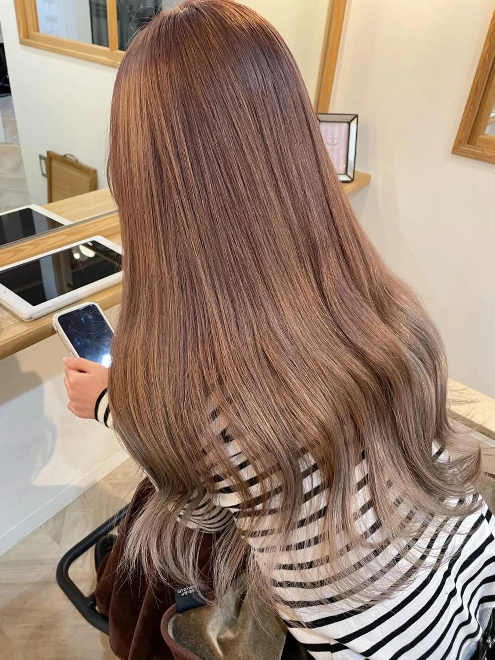 ロング カラー ベージュカラー ピンクカラー ピンクベージュ ヘアカラー トリートメント Matsubara asuka  ☪︎のヘアスタイル