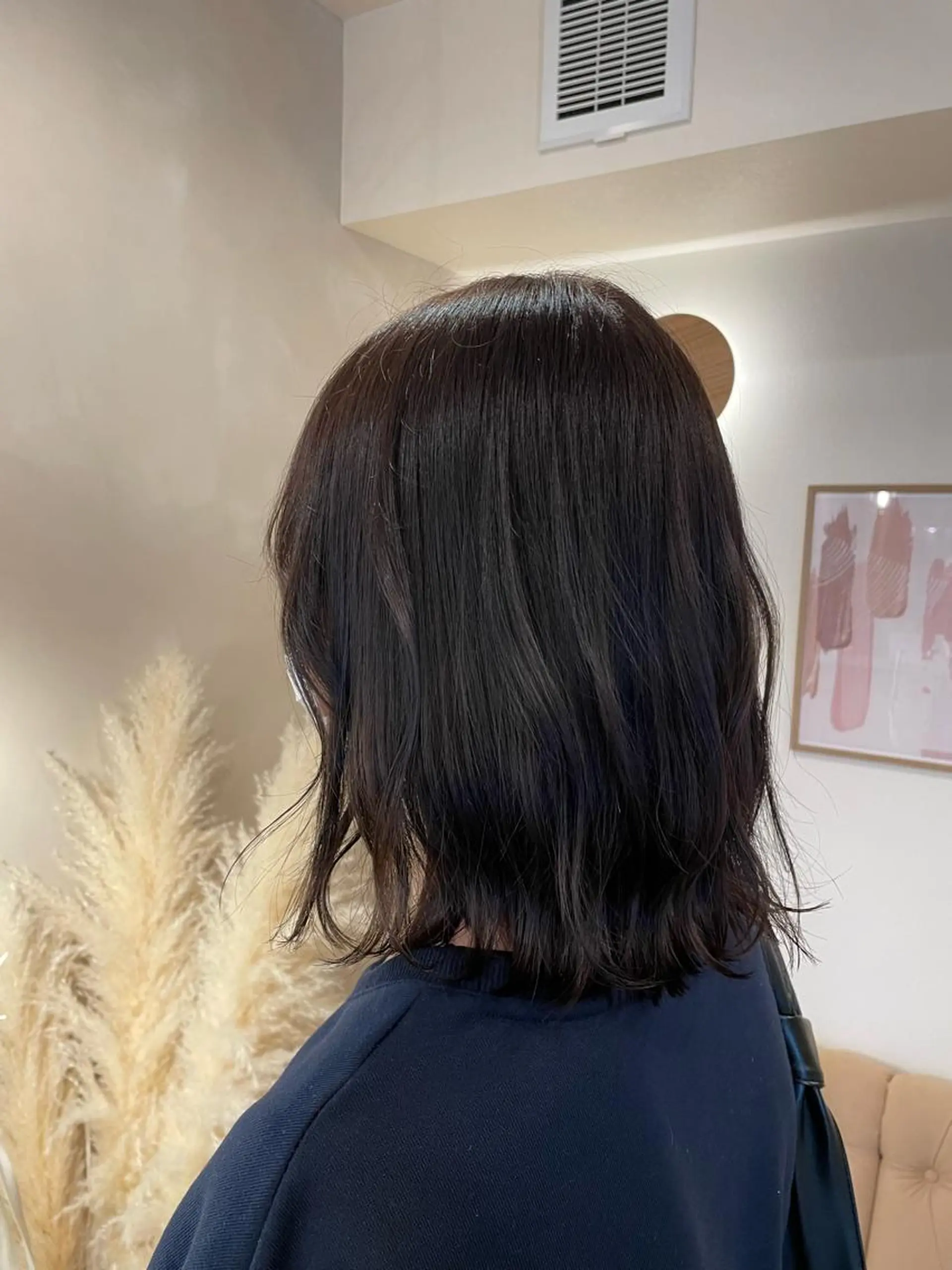 ミディアム カラー シンバヒナノ/パーマ レイヤーカット/ボブのヘアスタイル