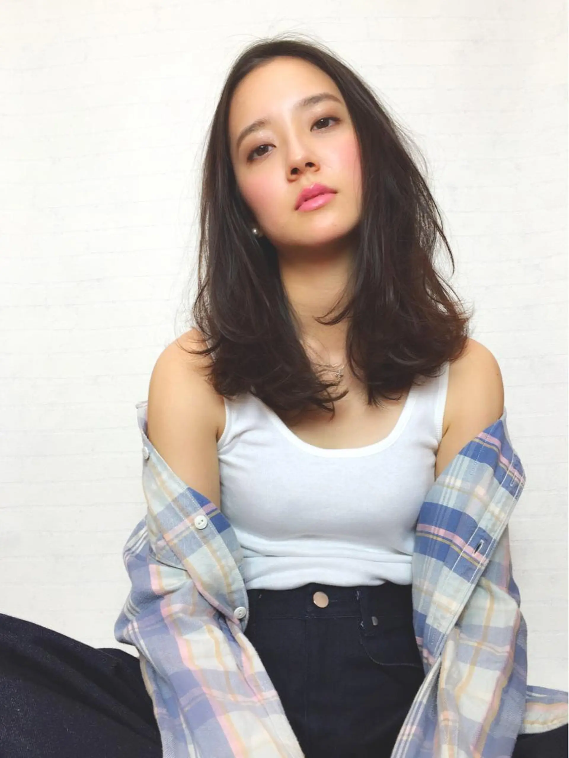 セミロング パーマ やまだ まいのヘアスタイル