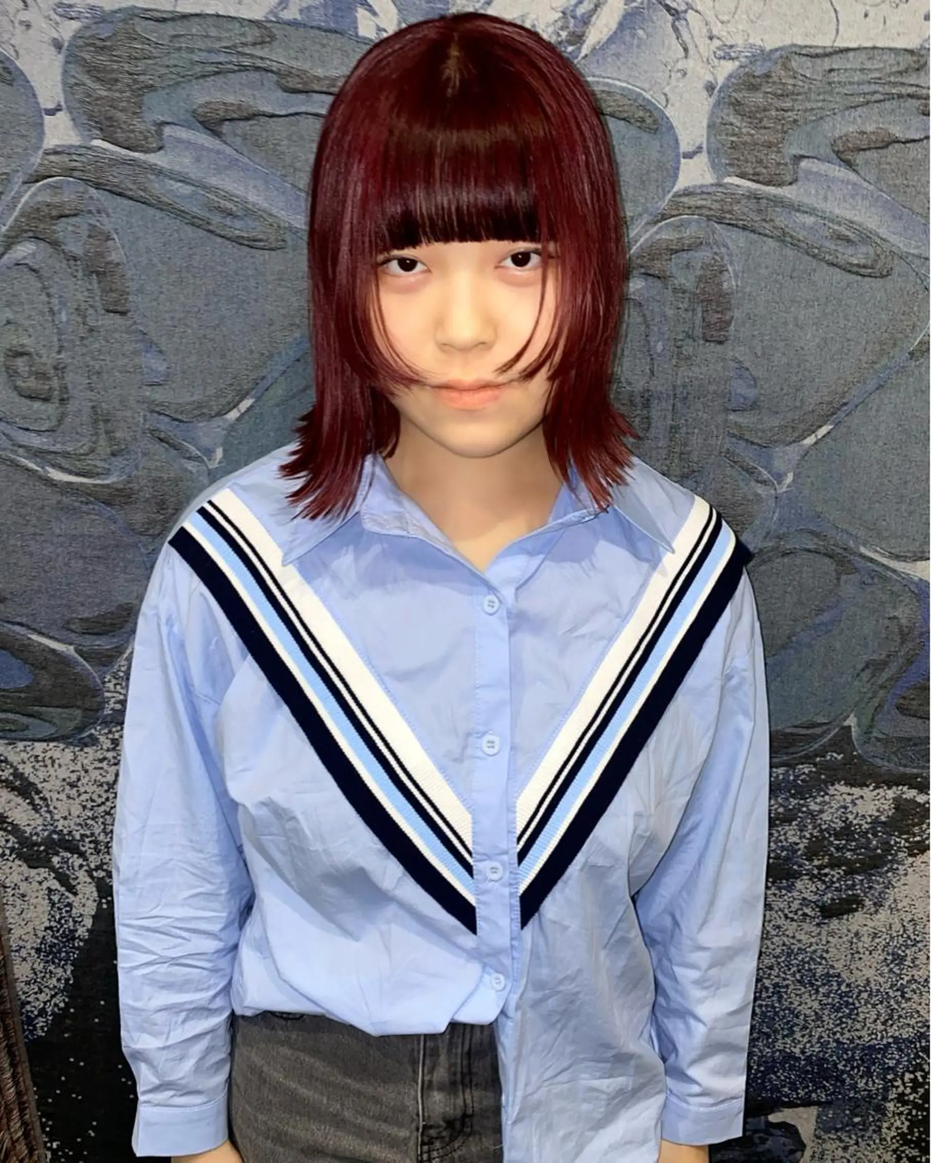 ミディアム カラー ヘアアレンジ 顔周りカット GIVET (ジヴェ)所属・撮影モデル募集 🦋soemikaのヘアスタイル