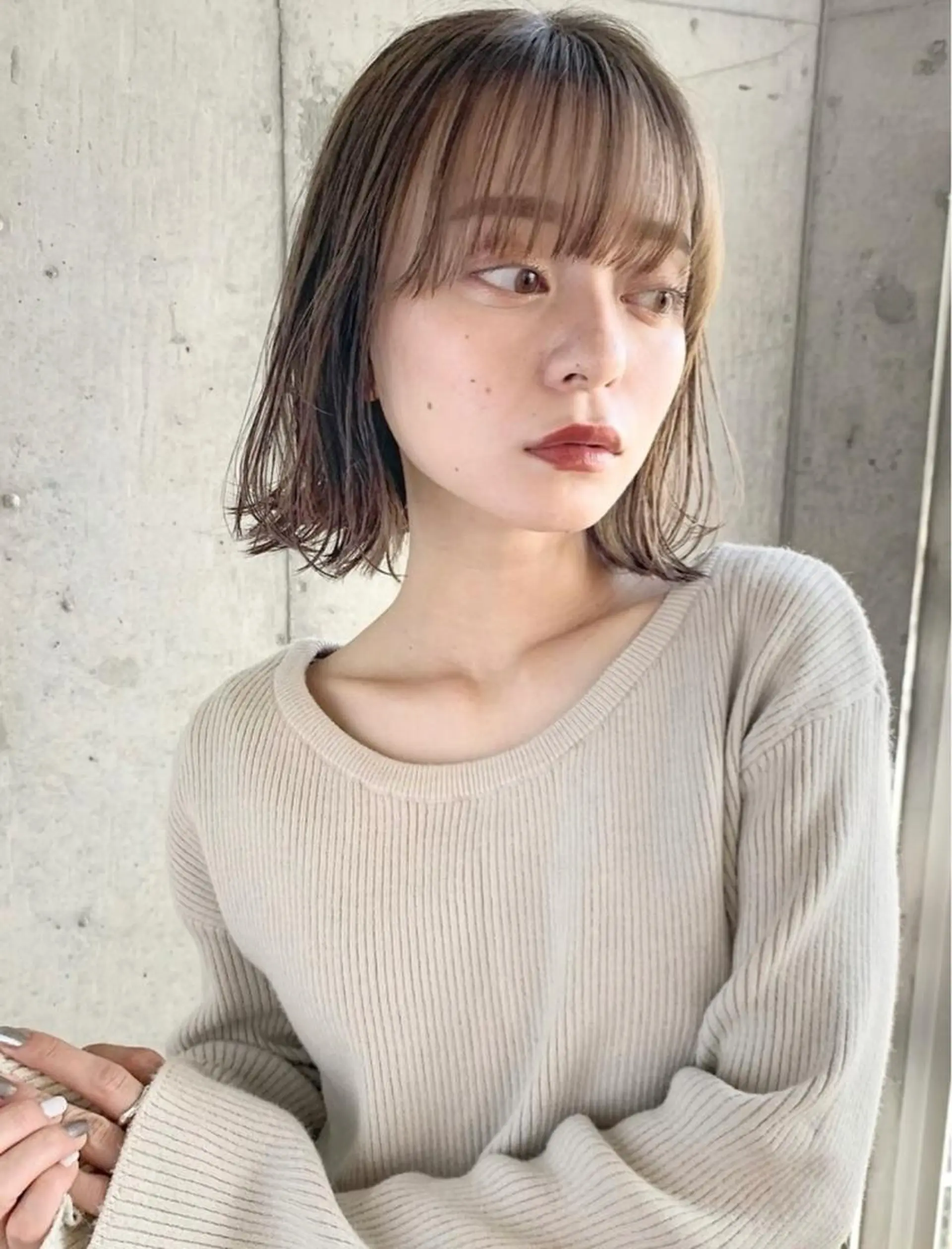 ミディアム カラー パーマ ヘアアレンジ 🪽艶感× hair ｜kazaneのヘアスタイル