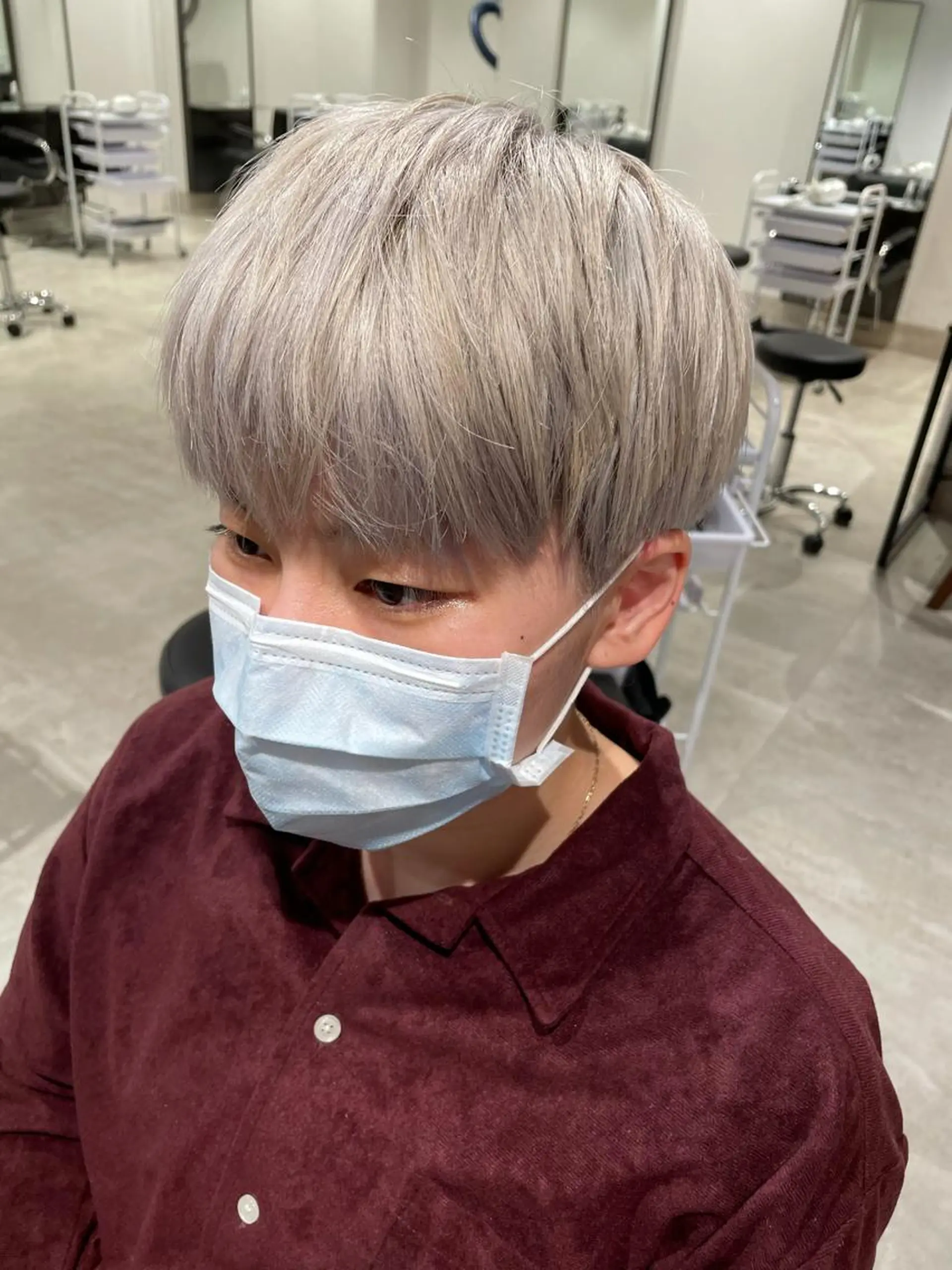 ショート カラー パーマ ヘアアレンジ メンズ パーソナルカラー合わ せたカラー🤍なつみのヘアスタイル