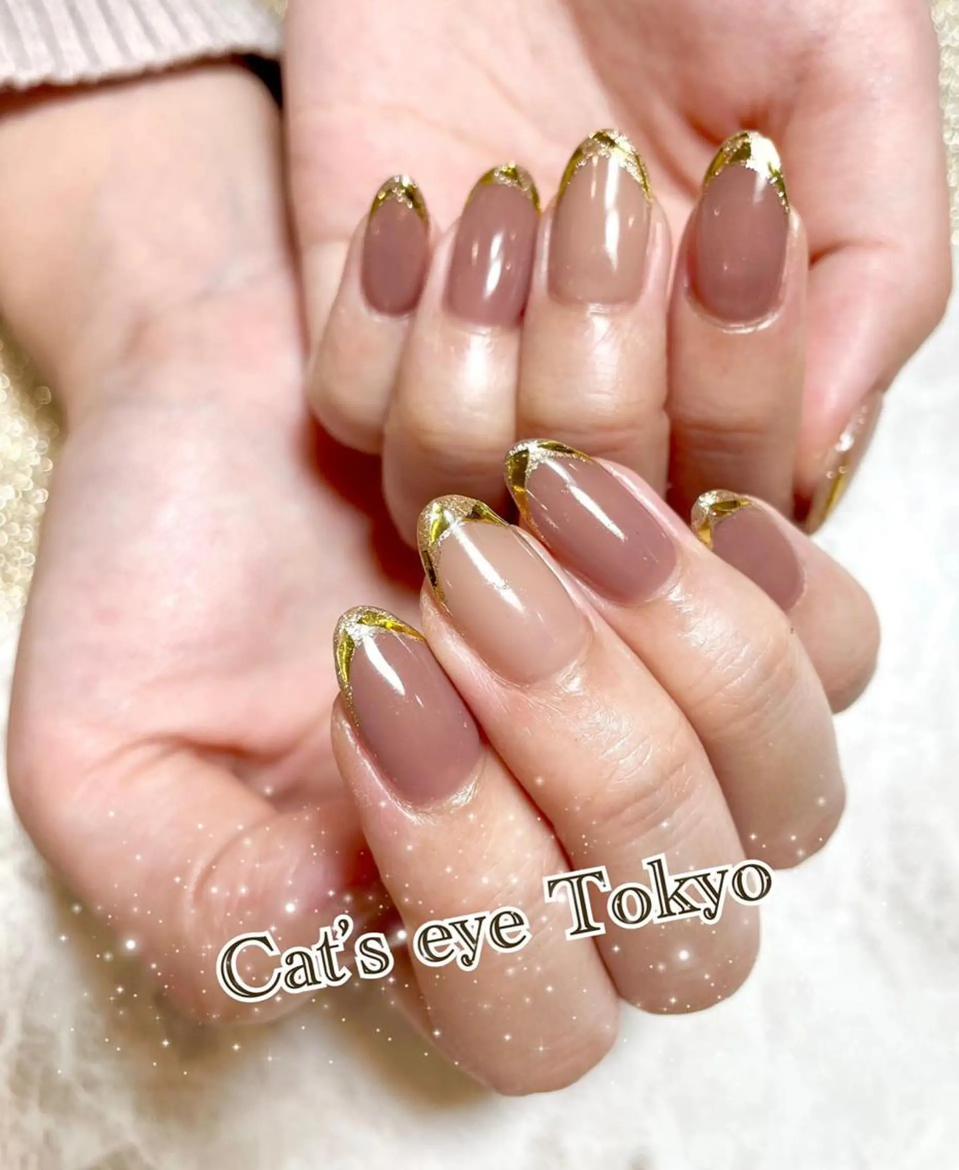 ネイル マツエク・マツパ フレンチネイル ガラスフレンチ Cat's eye TOKYO 新宿店のネイルデザイン