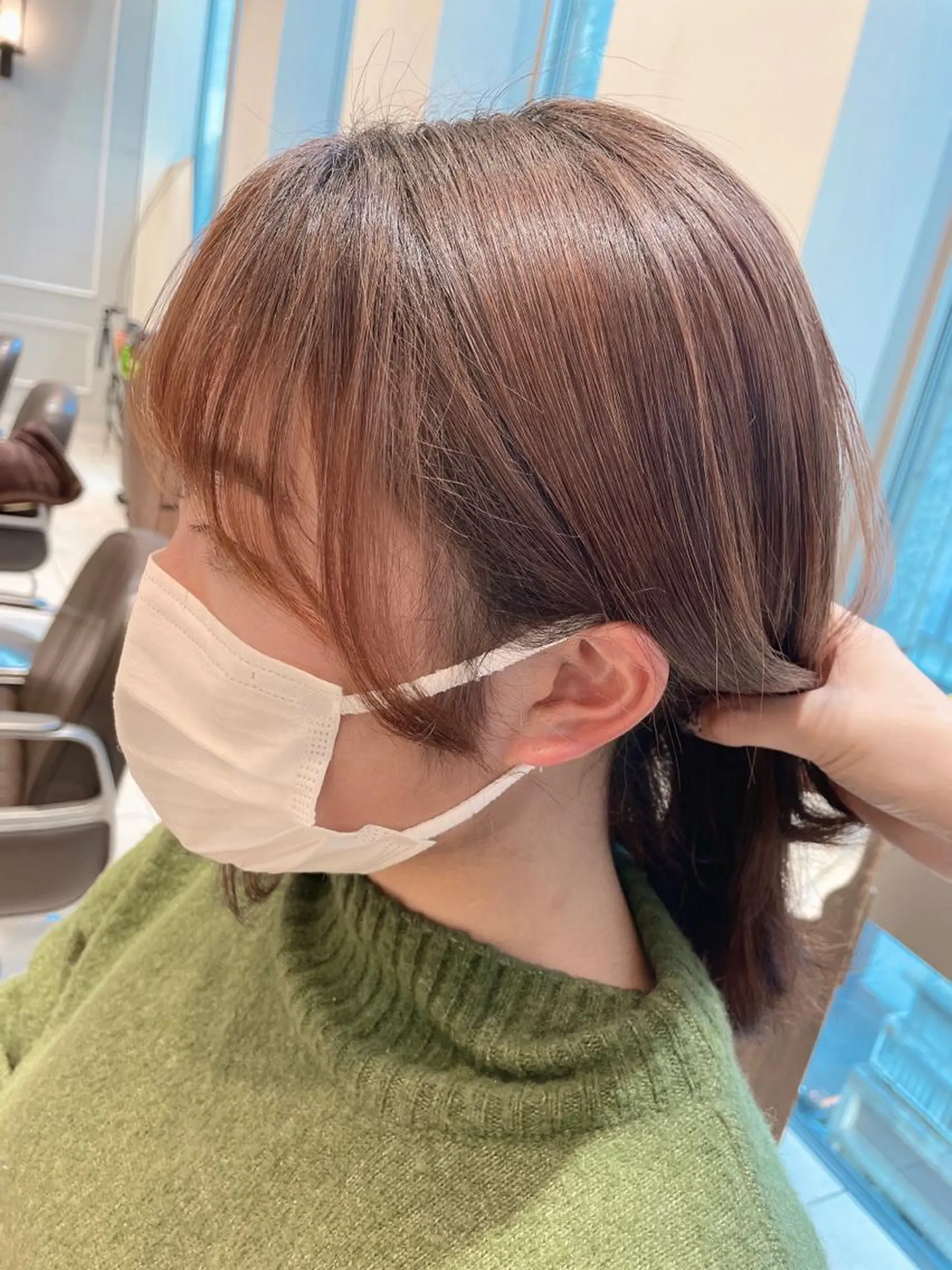 ミディアム 顔周りカット 髪質改善 おくれ毛 小顔カット カット 縮毛矯正 トリートメント 🦖鶴岡香純🦖 産休中のヘアスタイル