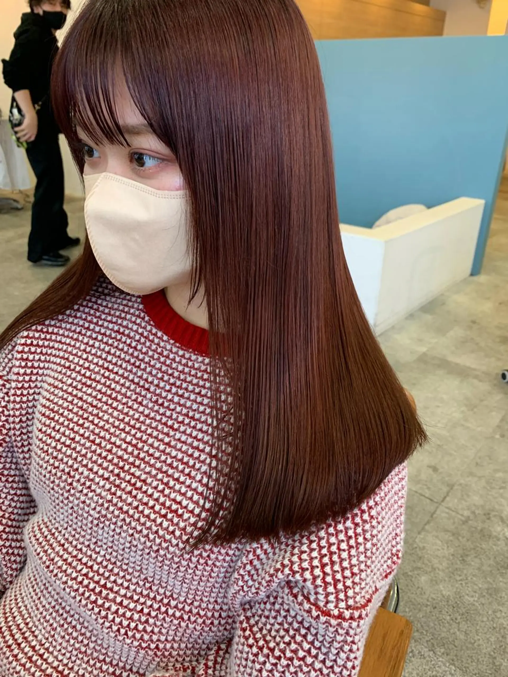 セミロング セミロングパーマ アッシュ くせ毛 ハイライト 髪質改善 モリシュンスケ /レイヤー/髪質改善のヘアスタイル