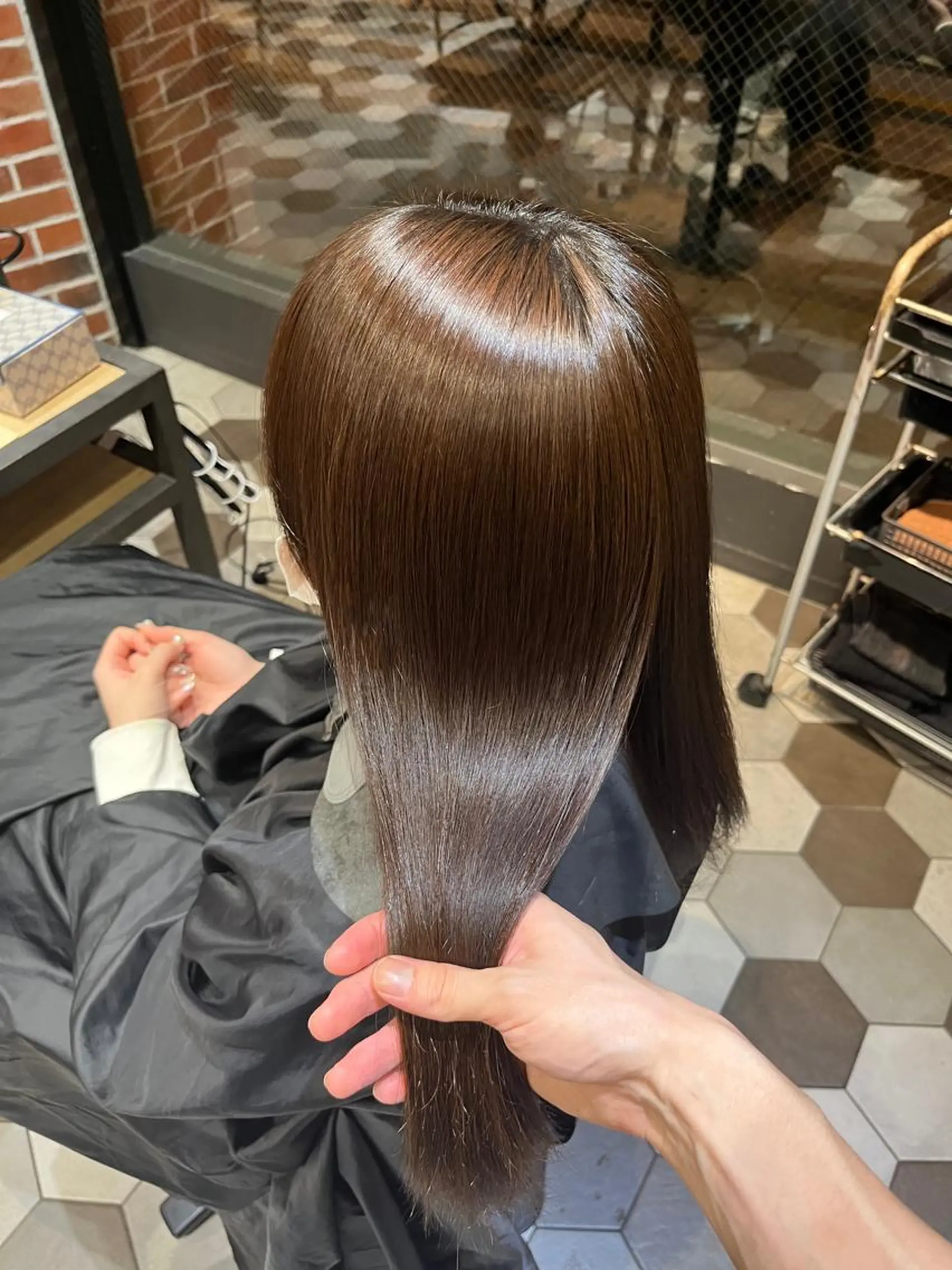 セミロング 髪質改善縮毛矯正🫧 村上蒼生のヘアスタイル