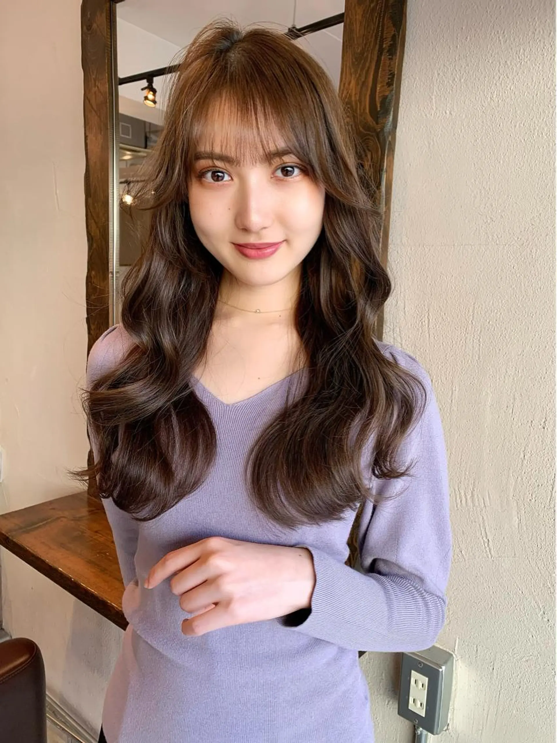 ロング カラー カット ヘアカラー トリートメント ヘッドスパ 透明感/オリーブ/ グレージュ/YUKAのヘアスタイル