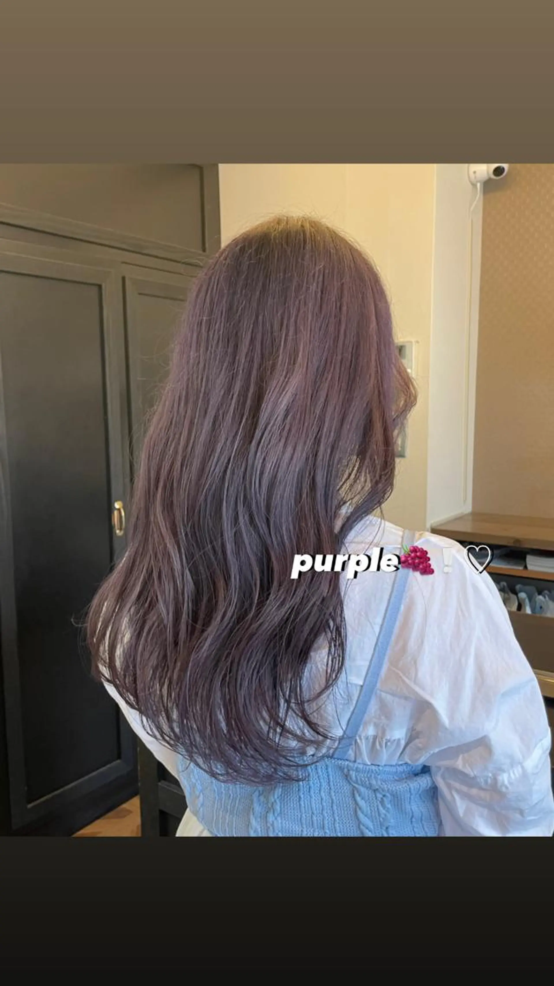 ロング カラー 透明感カラー パープルカラー カット 縮毛矯正 トリートメント 北山 巴奈のヘアスタイル