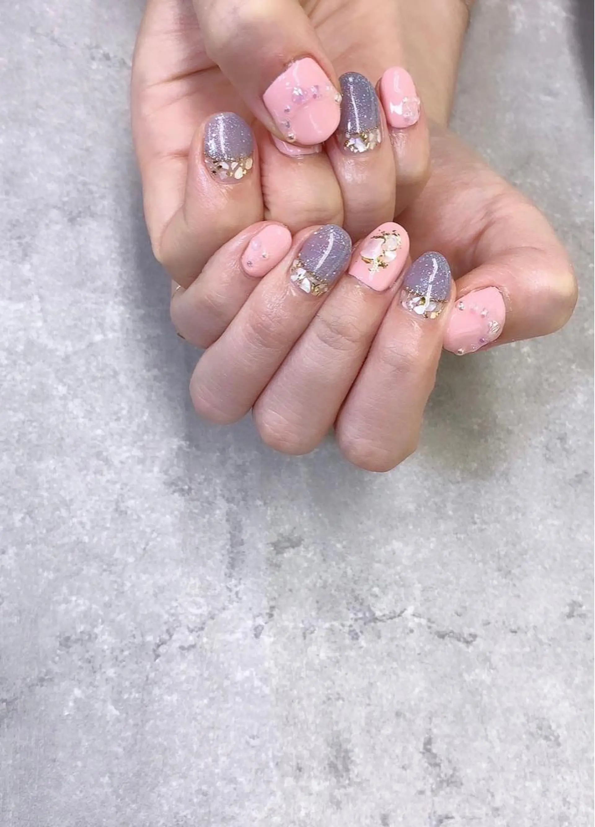 ネイル ブルー ピンク 夏ネイル FASTNAIL PLUS 新宿店のネイルデザイン