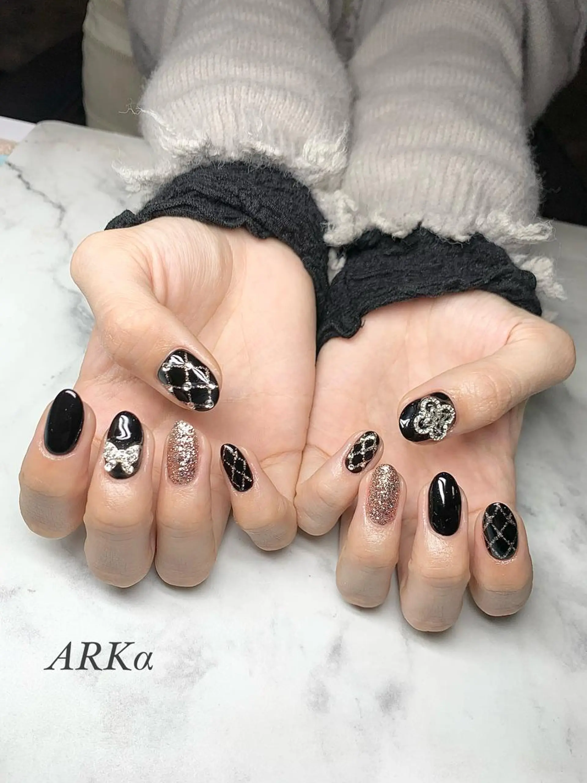ミディアム ネイル ハンドネイル Nailsalon ARKαのネイルデザイン