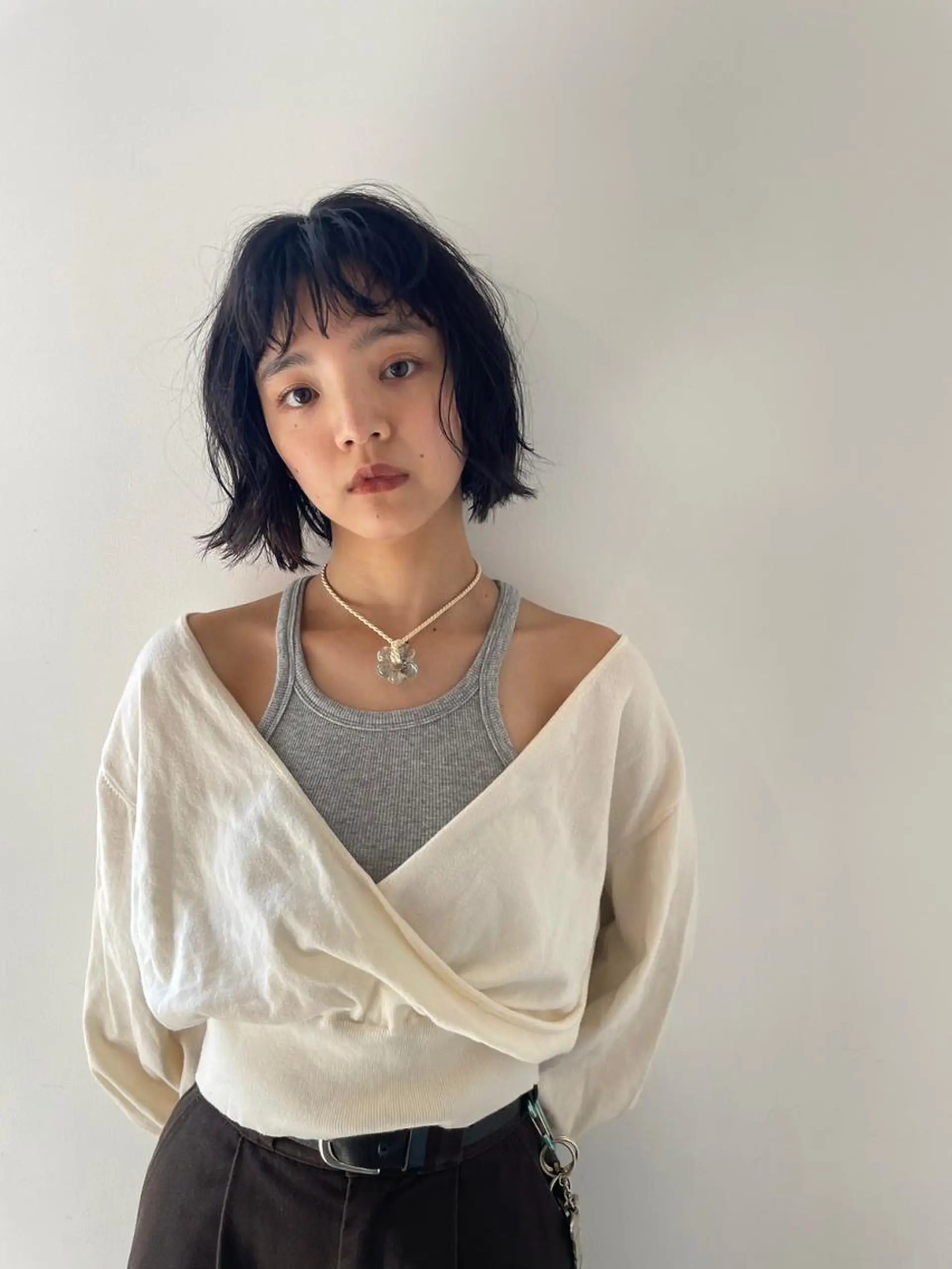 ミディアム カラー パーマ ショートボブ ミディアムパーマ アディクシーカラー ブリーチ ケアブリーチ カット ヘアカラー トリートメント CEINE OURのヘアスタイル