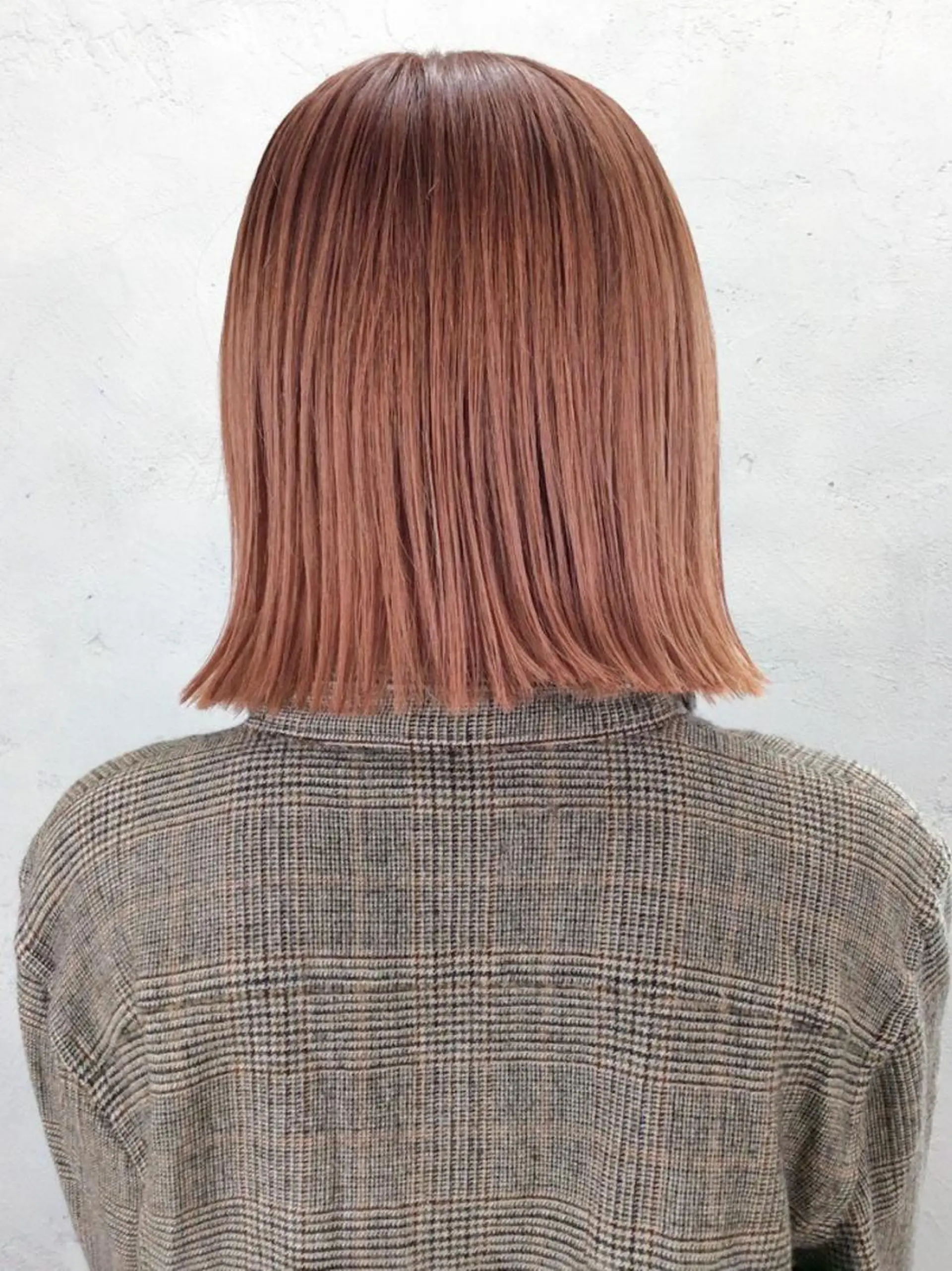 ミディアム カラー オレンジ ボブ カット ヘアカラー トリートメント ITbyALBUM 藤沢店のヘアスタイル