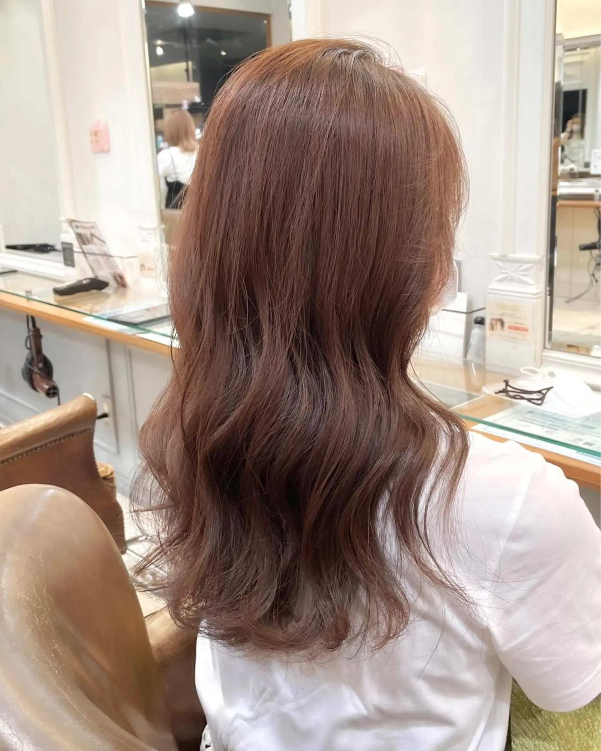 ロング カラー ブラウンカラー オレンジ オレンジブラウン くびれヘア エギョモリ カット ヘアカラー トリートメント 横浜/レイヤーカット /韓国ヘア/佐藤記正のヘアスタイル