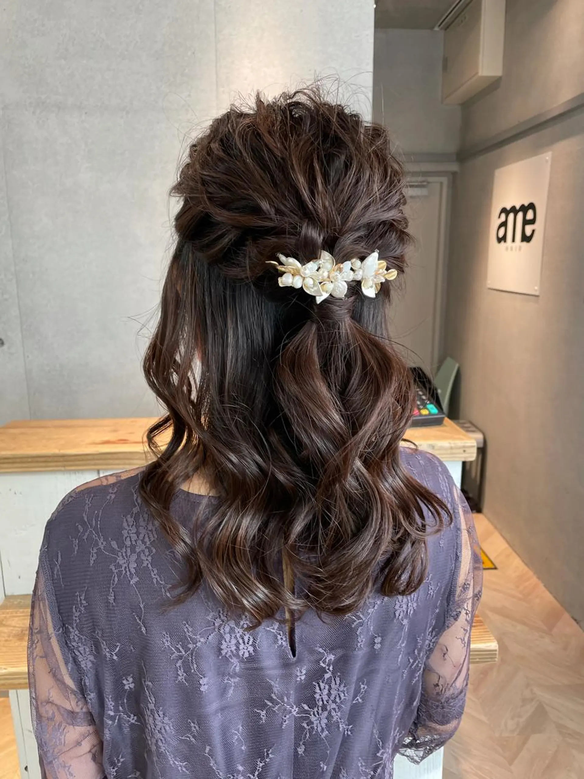 ロング ヘアアレンジ ハーフアップ ヘアセット しのはら まどかのヘアスタイル