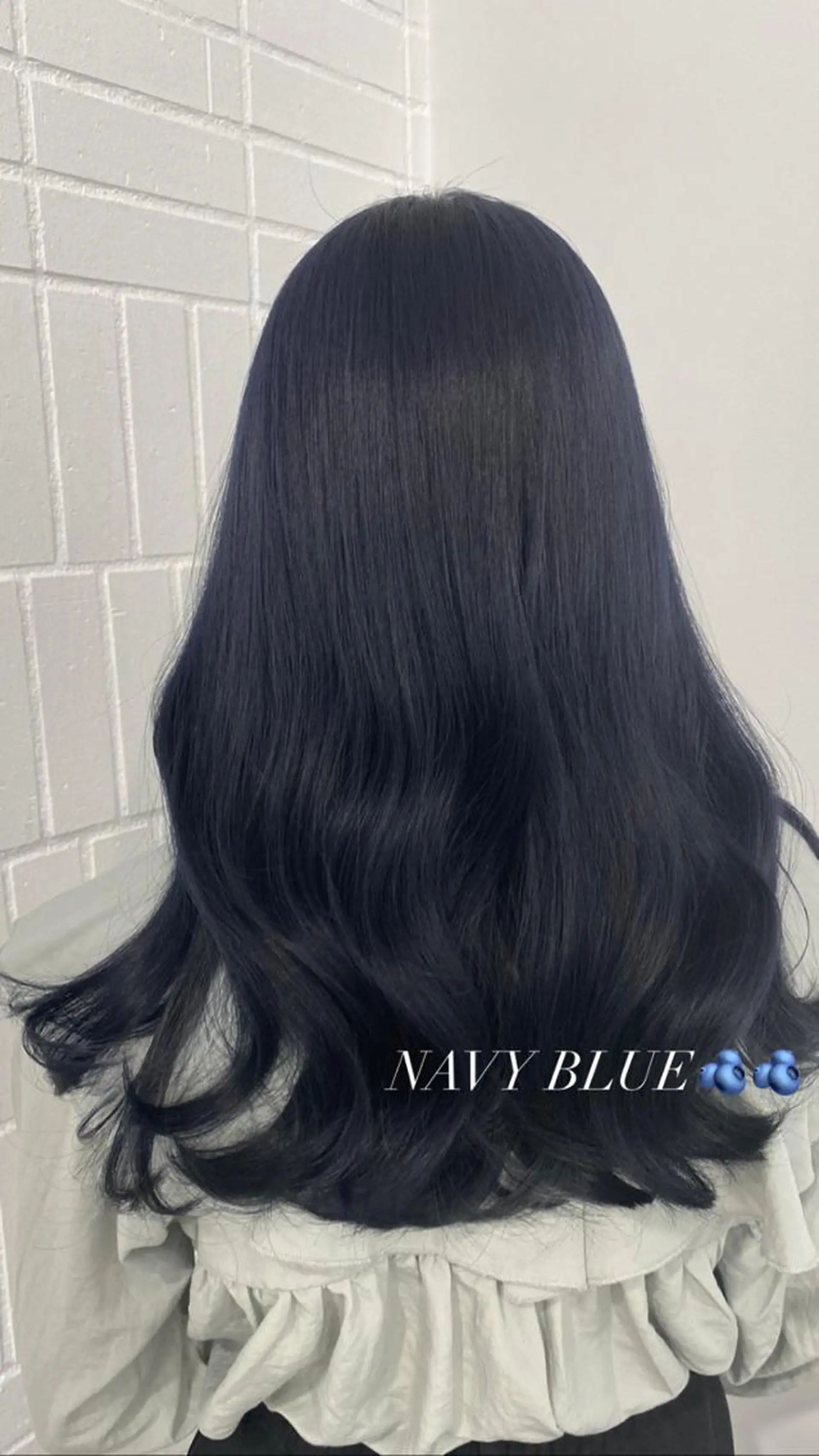 ロング カラー 黒髪 ブルーカラー ブルーブラック ネイビーカラー レイヤー/ハイトーン 🧸SENAのヘアスタイル