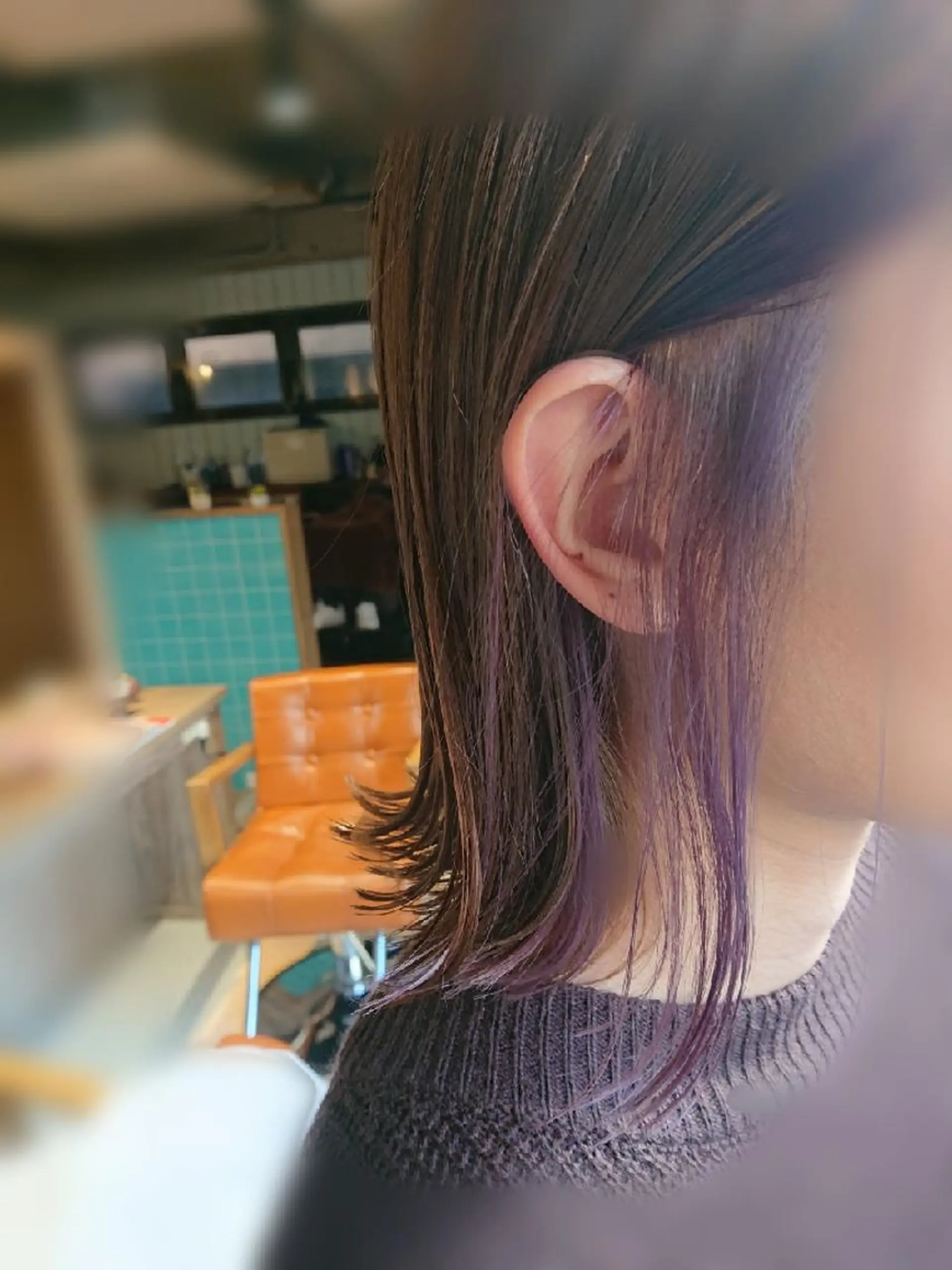 ミディアム カラー インナーカラー ラベンダーカラー ラベンダーピンク ピンクカラー alushe 岡 陽子のヘアスタイル