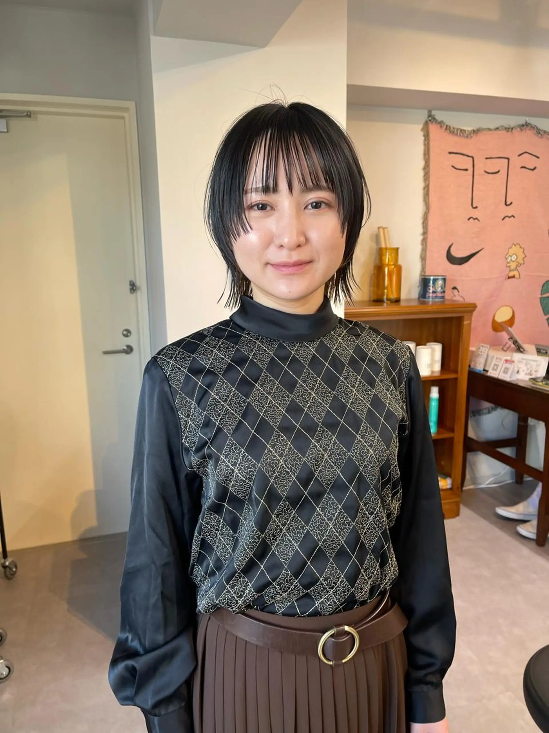 ショート カラー ボブレイヤー ボブ 顔まわりレイヤー レイヤーカット カット ヘアカラー トリートメント MEY HAIR / CURLYS所属・丁寧なカウンセリング 🌿KENTA🌿のヘアスタイル