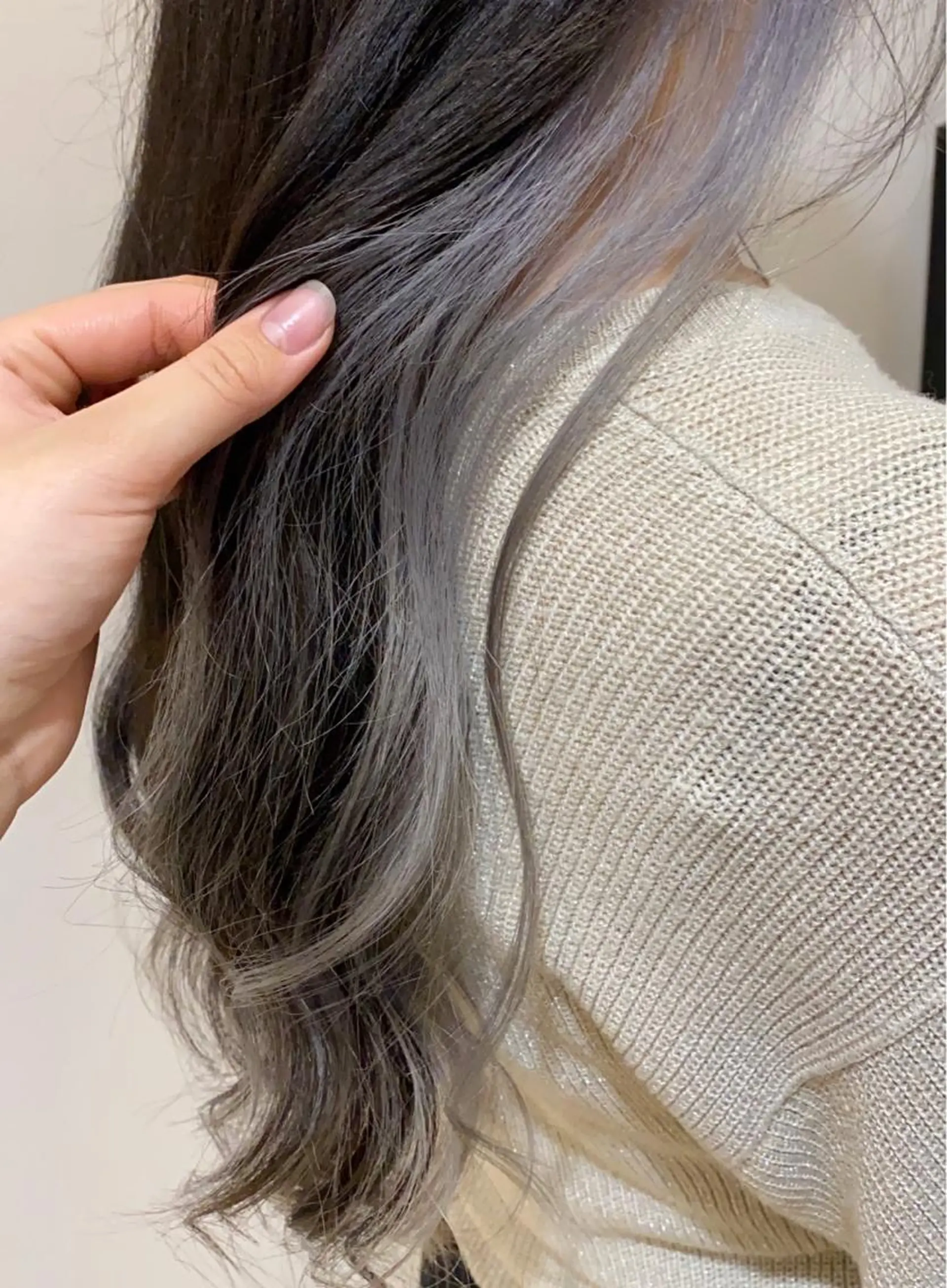 ロング カラー シルバー sio.nail&eyebrow salon shimokitazawa2号店所属・nailist mana𖤐´-のネイルデザイン