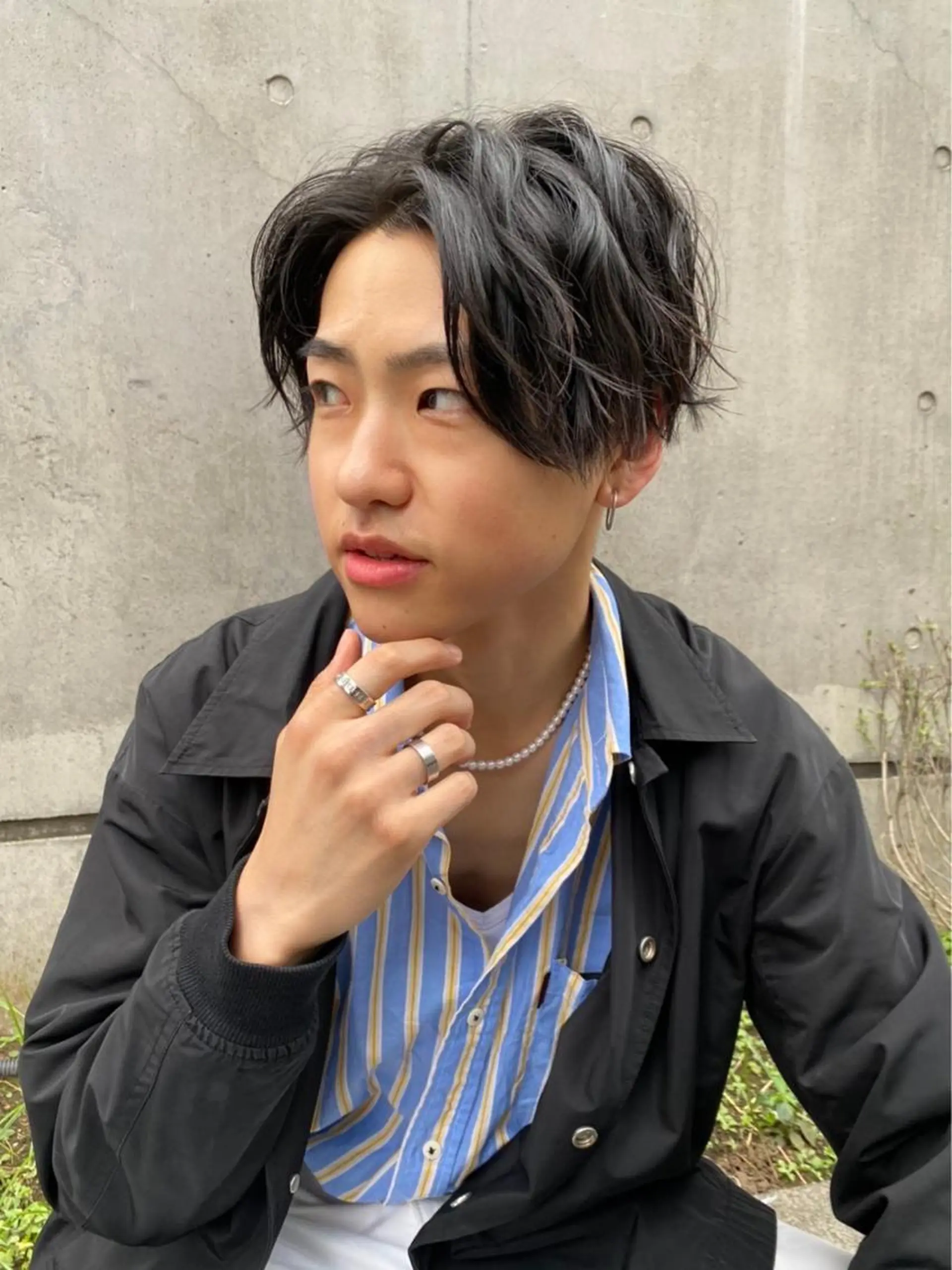 ショート カラー パーマ メンズ カット salowin渋谷square所属・💫メンズ特化💫 クロカワリュウセイのヘアスタイル