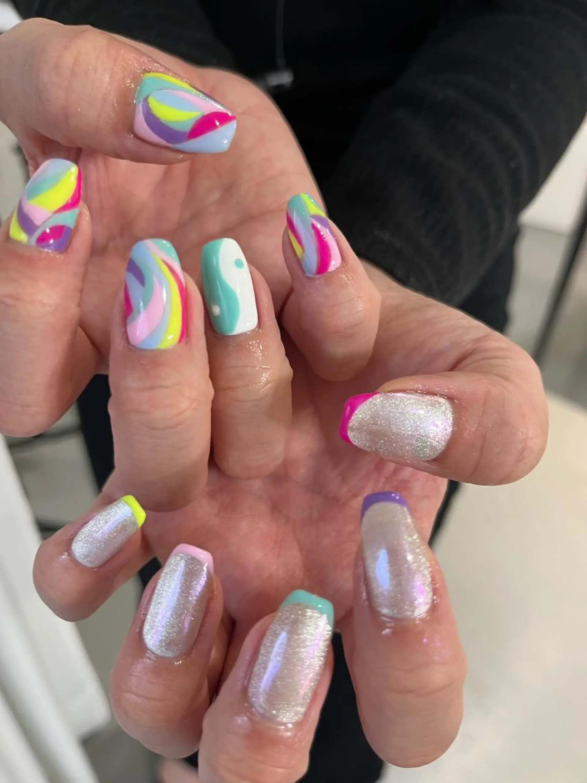 ロング ハンドネイル nail studio namm.所属・namm.🍒✨ Fuka🧡のネイルデザイン