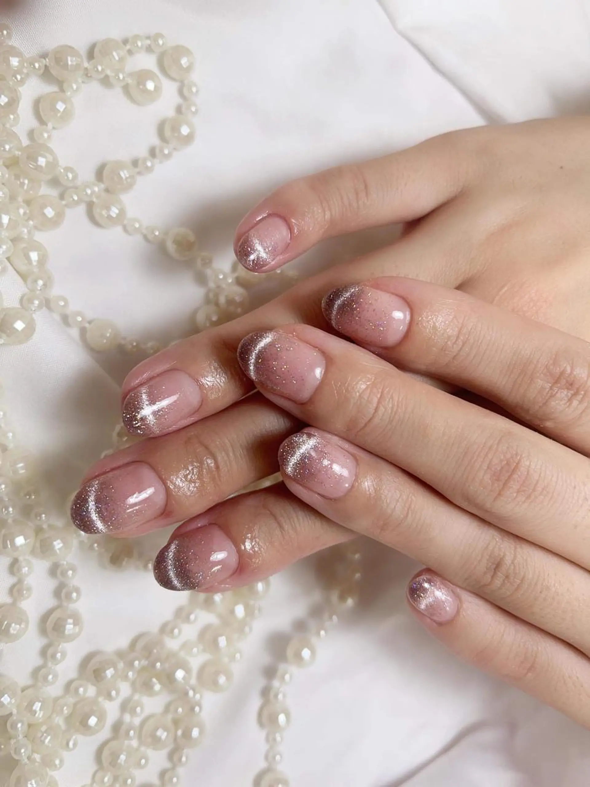 ネイル フレンチネイル マグネットネイル マグネットフレンチ ハンドネイル 米澤 ハナユキのネイルデザイン