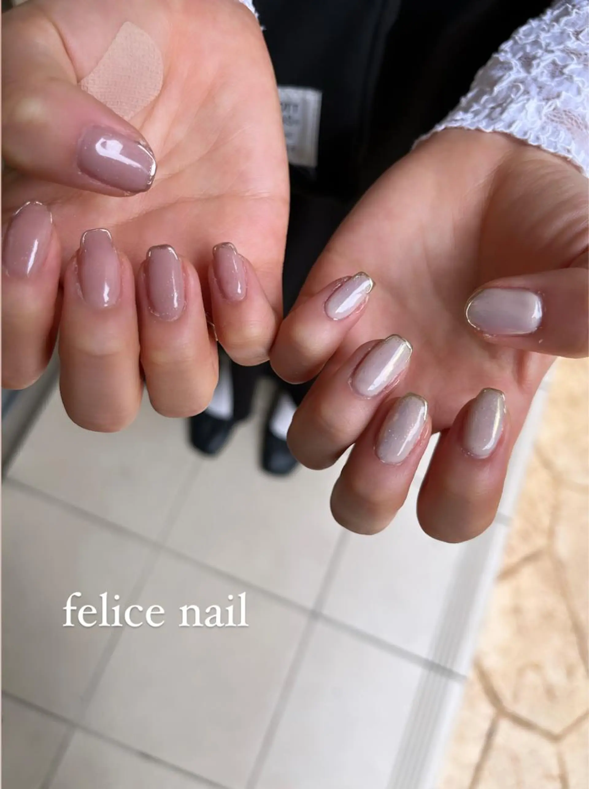 ネイル フレンチネイル ミラーネイル felice nailのネイルデザイン