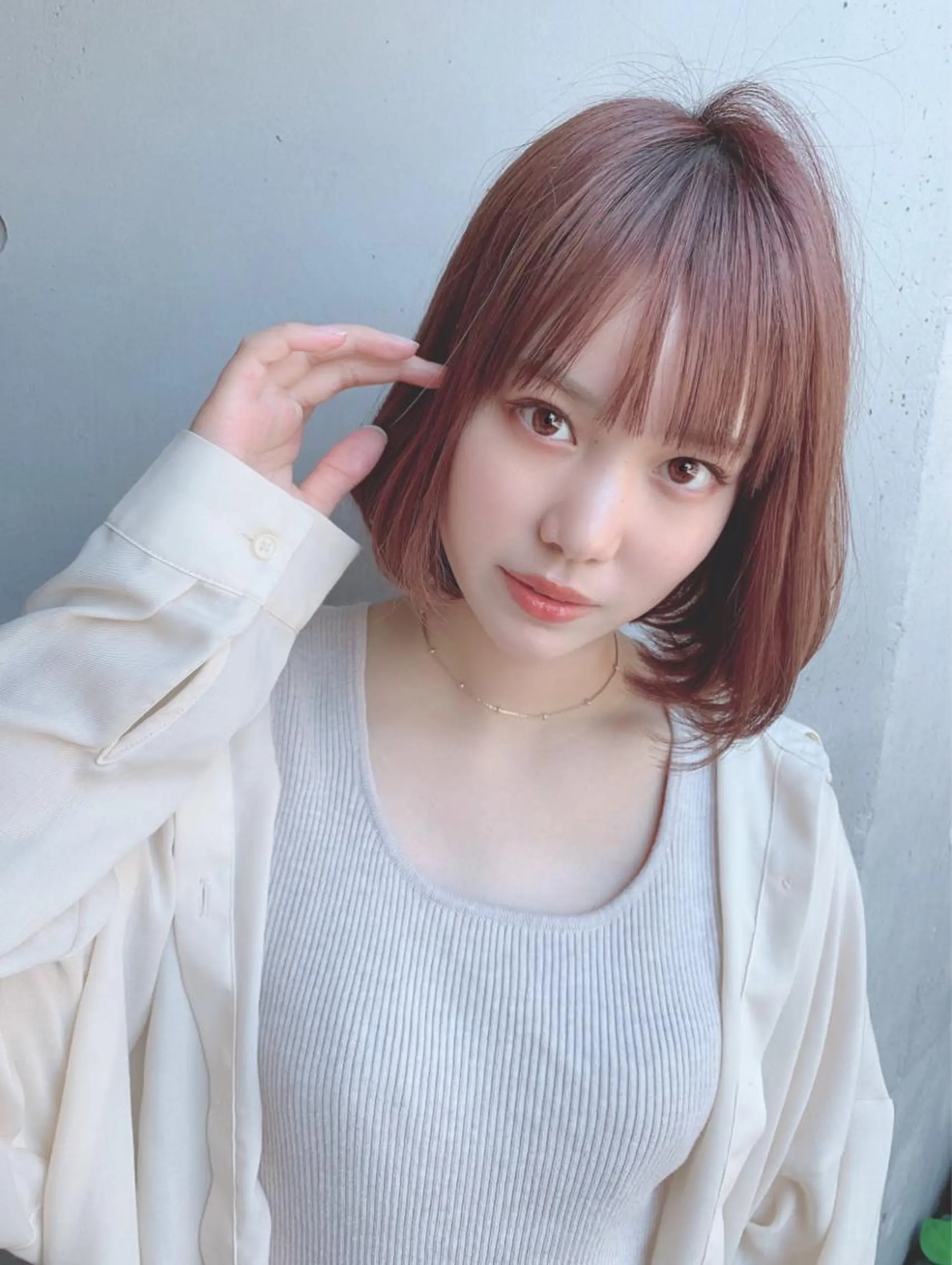 セミロング カラー パーマ ヘアアレンジ 【公式】amble luxe池袋東口🩷のヘアスタイル