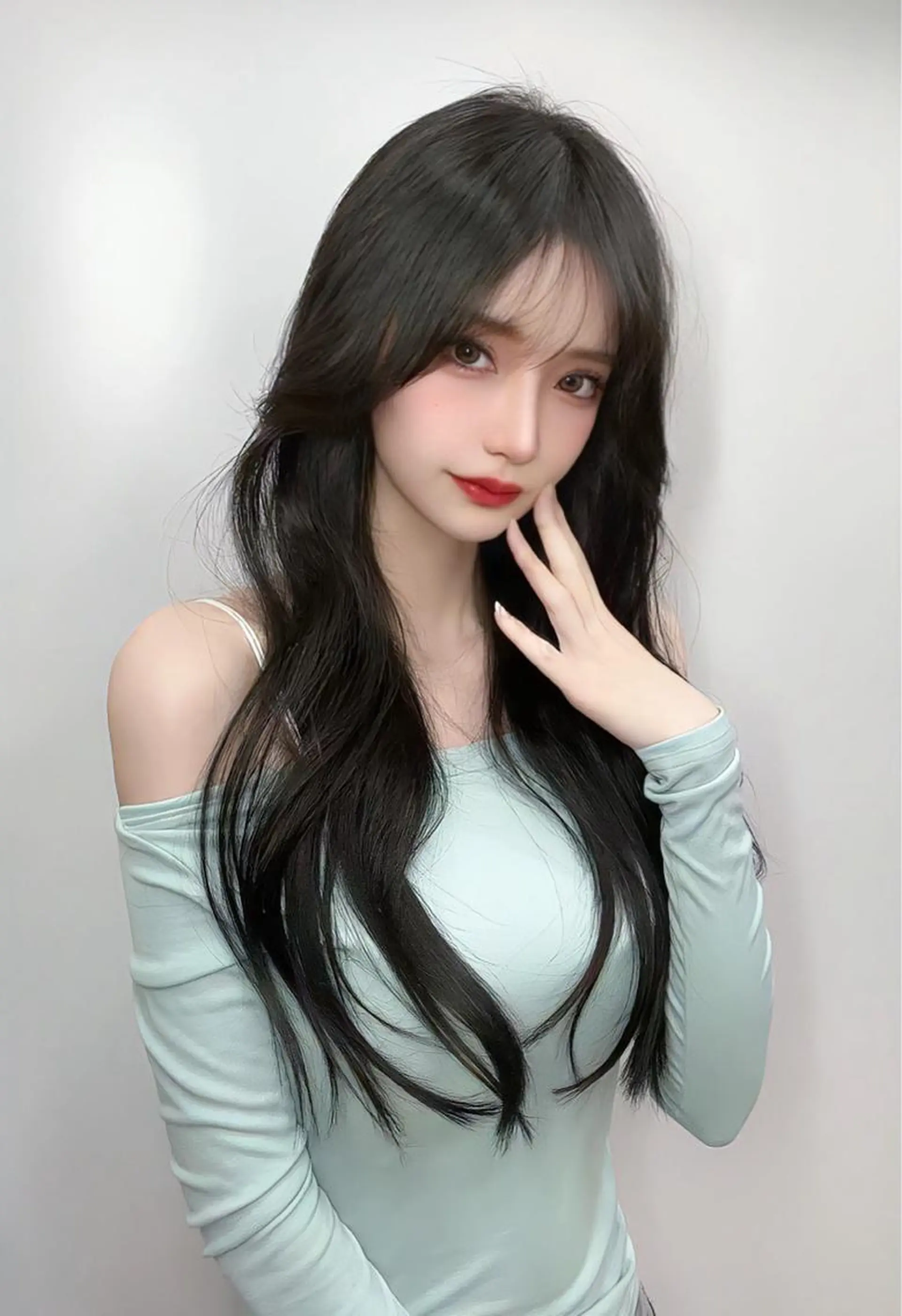 ロング 髪質改善 韓国風ヘア レイヤーカット ロング トリートメント 🇨🇳ワンホンヘア 下田鉄也のヘアスタイル