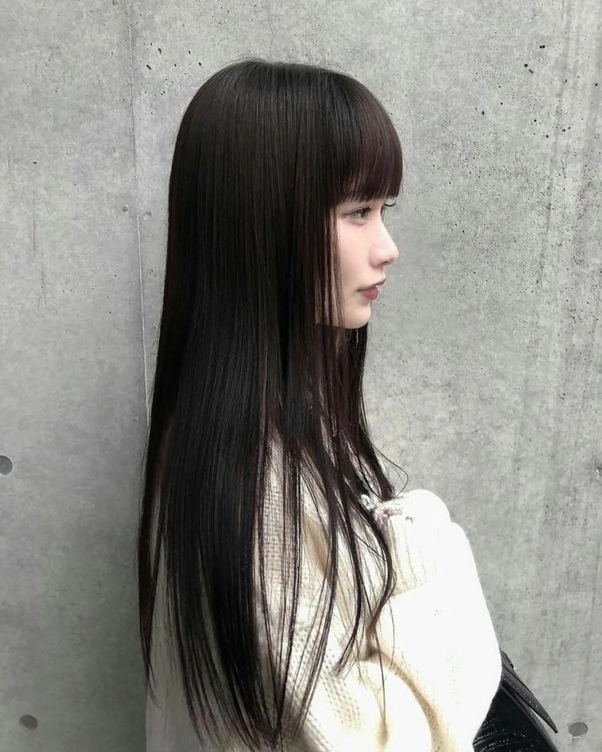 セミロング 山崎/ボブ縮毛矯正 レイヤー髪質改善のヘアスタイル