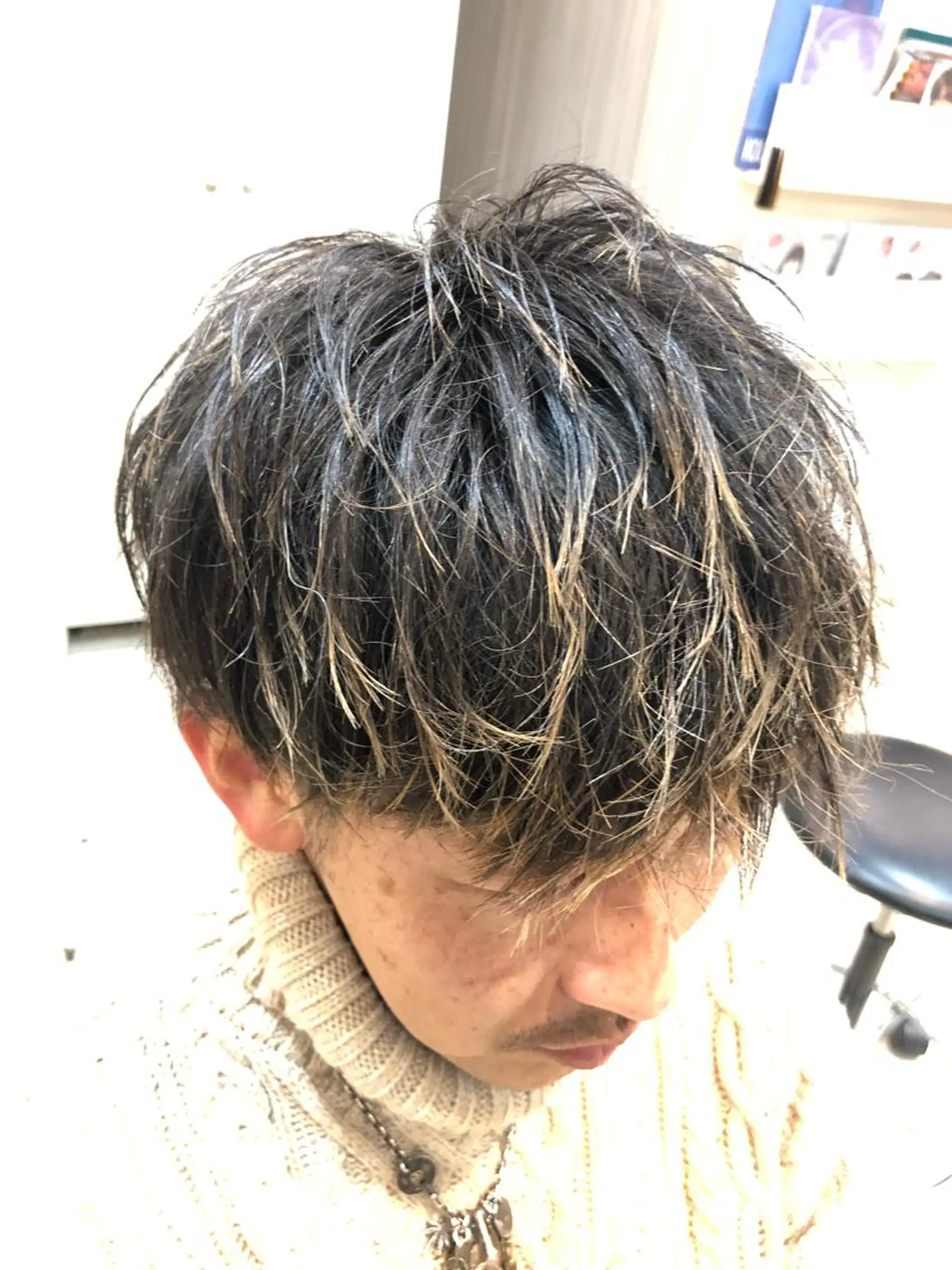 ショート カラー パーマ メンズ メンズハイライト ハイライトカラー ハイライト ヘアカラー 三川 洋樹のヘアスタイル