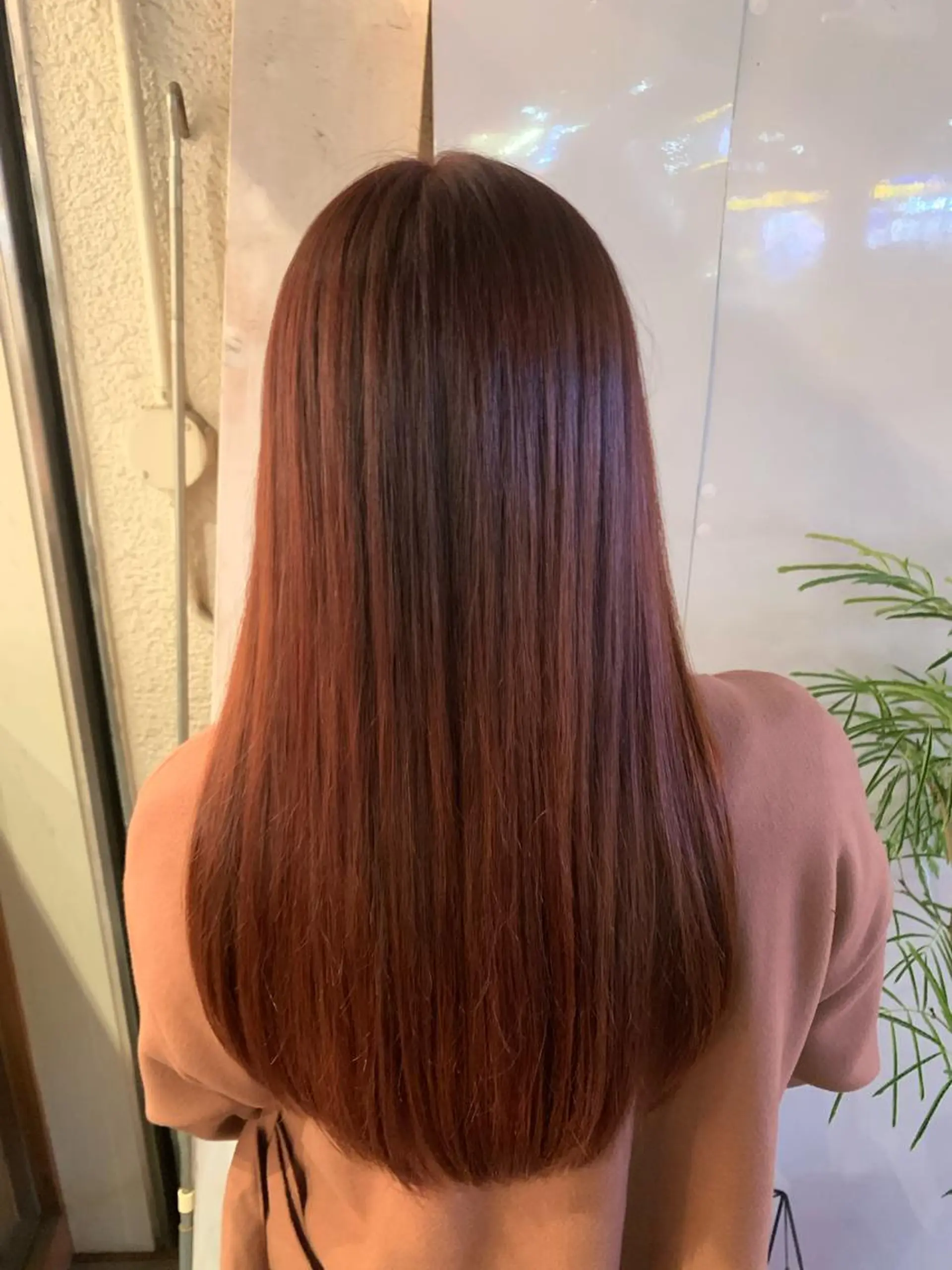 ロング カラー カシス オレンジ トリートメント カット ヘアカラー あべ ゆうかのヘアスタイル