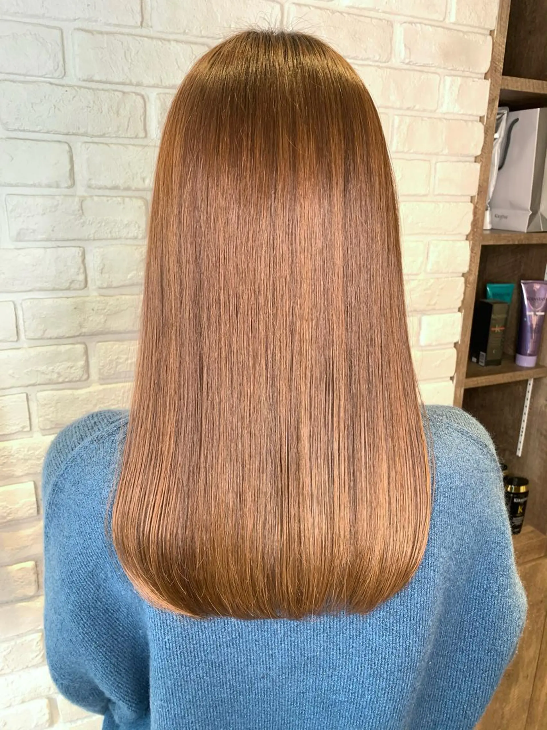 セミロング パーマ 髪質改善/縮毛矯正 艶カラー/珠聡のヘアスタイル