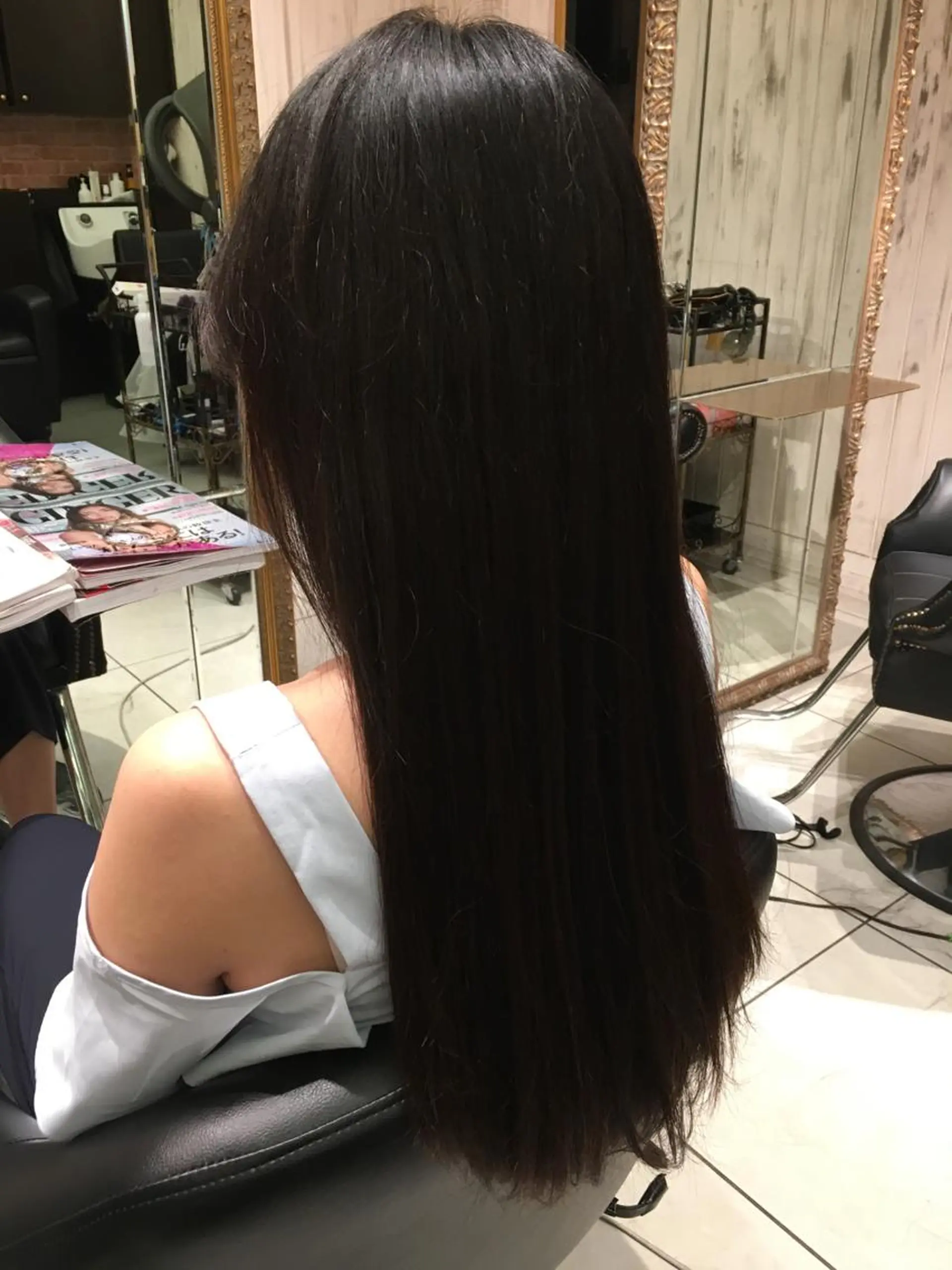 ロング パーマ ストレートパーマ 永井大樹✨ 透明感カラー✨のヘアスタイル