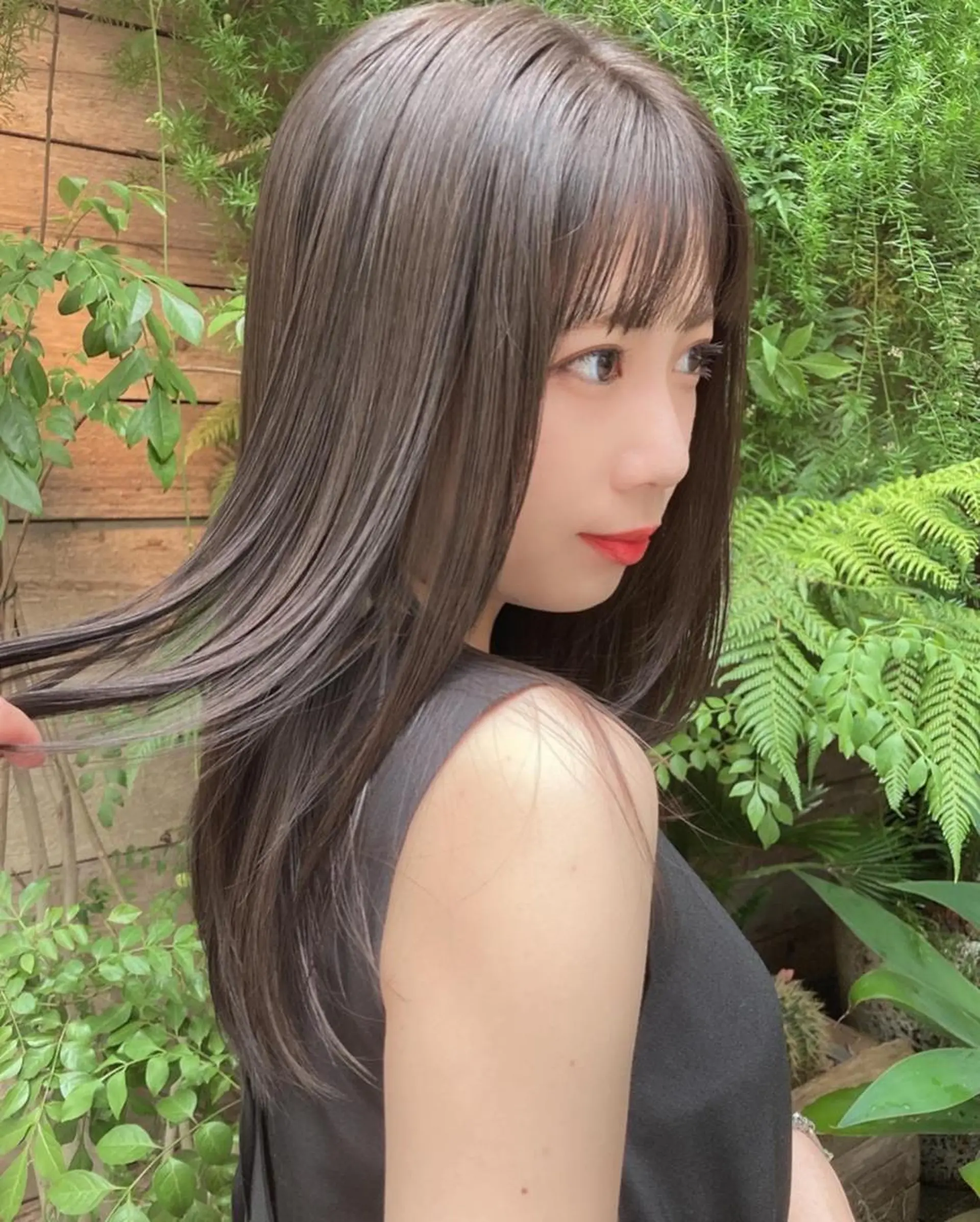 ミディアム カラー ヘアアレンジ ベージュカラー グレージュ ハイライトカラー ミルクティーベージュ くせ毛 韓国/髪質改善💘 櫻井かれんのヘアスタイル