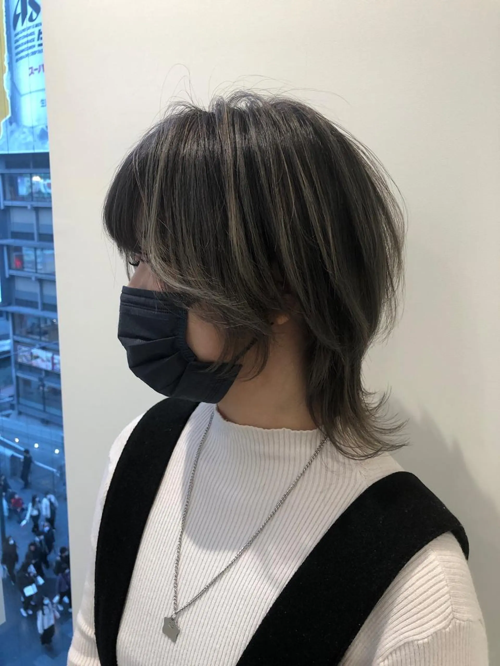 ミディアム カラー ハイライトカラー ハイライト ウルフカット レイヤー⭐️カラー ⭐️平川雅史のヘアスタイル