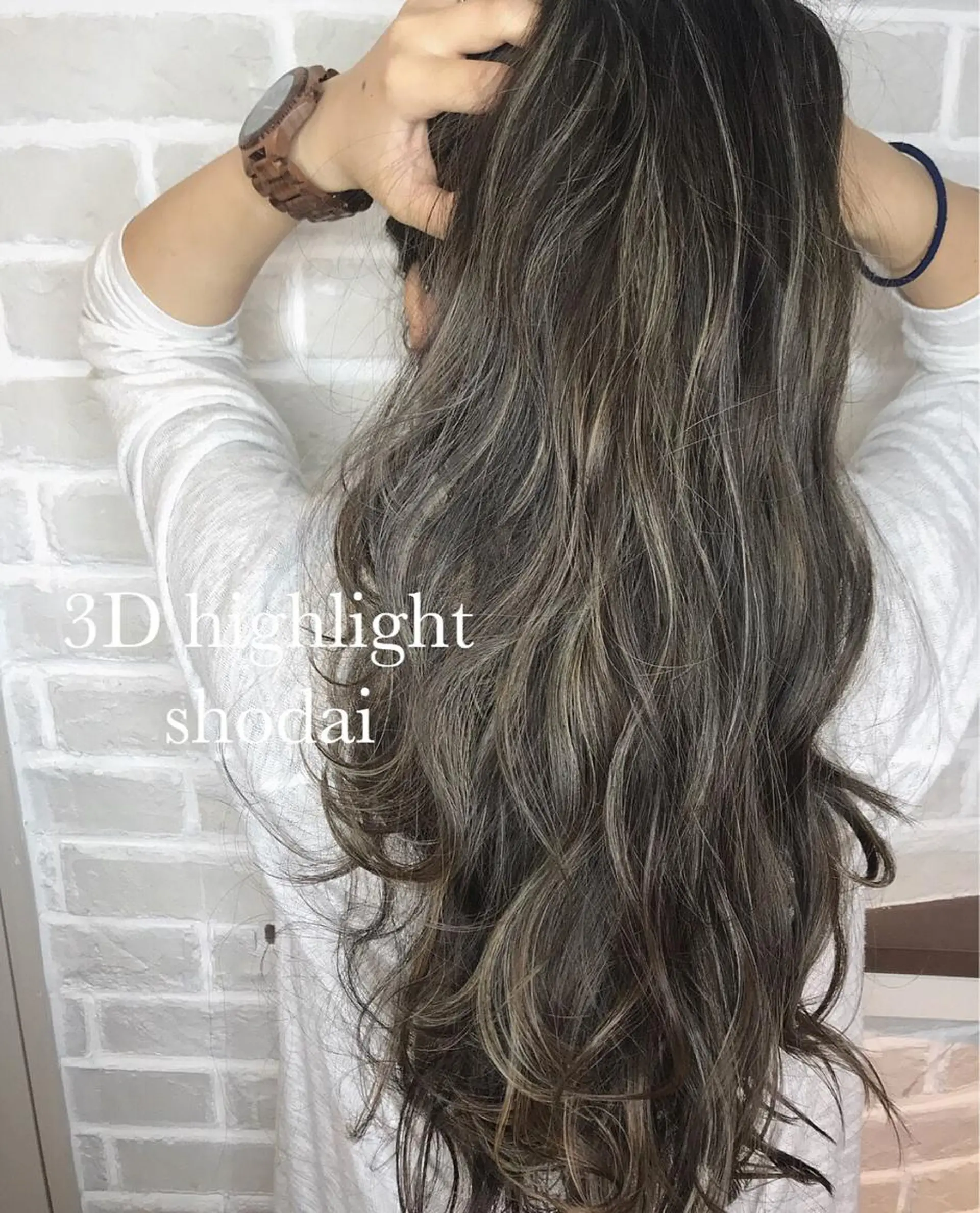 ロング カラー カット ヘアカラー ハイライト、レイヤー カット/西梅田/中西のヘアスタイル