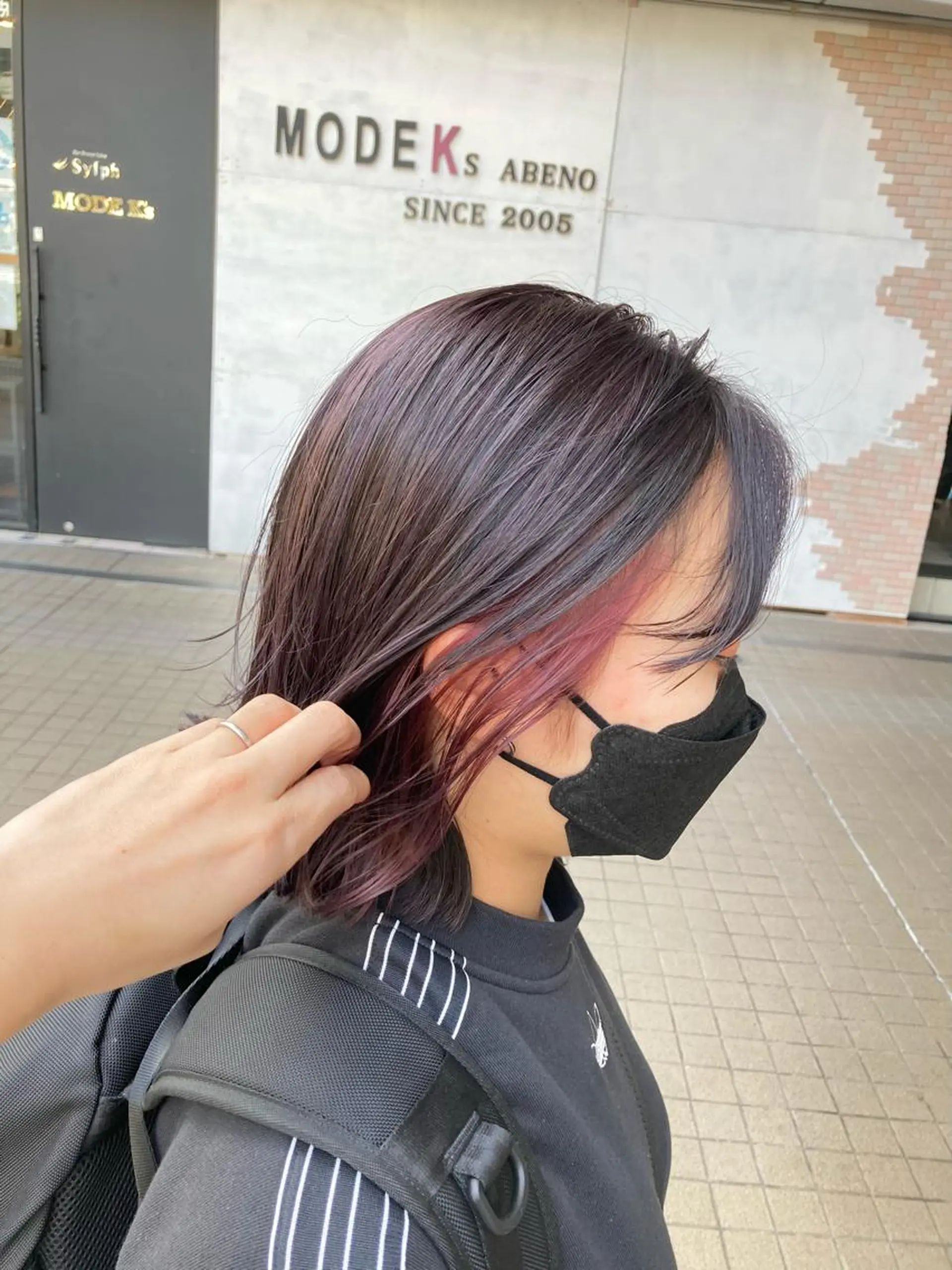 ミディアム カラー インナーカラー ラベンダーカラー ラベンダーピンク ピンクカラー カット ヘアカラー トリートメント SHAFT Ieiriのヘアスタイル