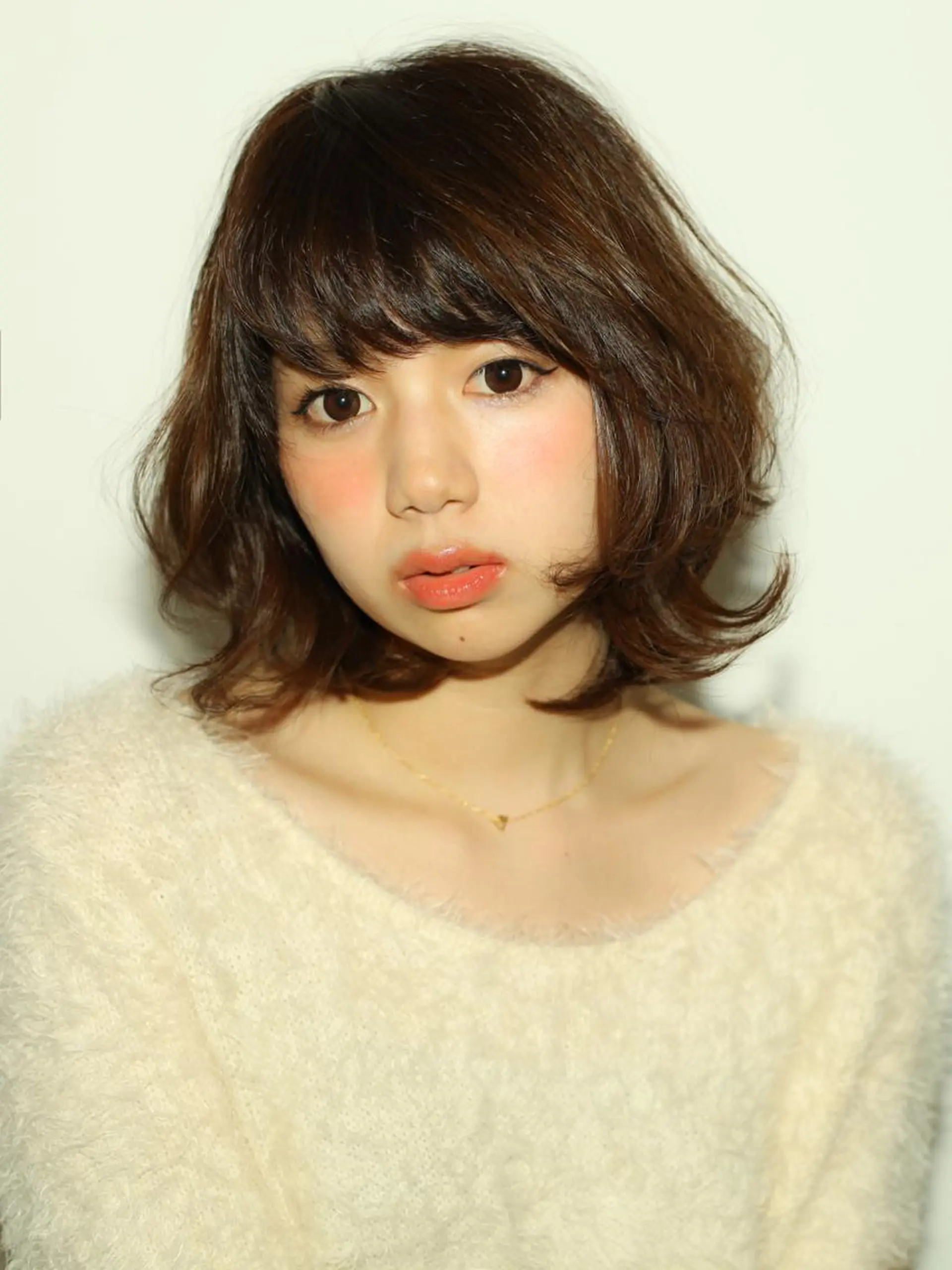 ショート ミディアム カラー パーマ ワンレンボブ ミディアムパーマ ボブ VIVIE【ヴィヴィ】所属・髪質改善/韓国風 レイヤー/田村祐樹のヘアスタイル