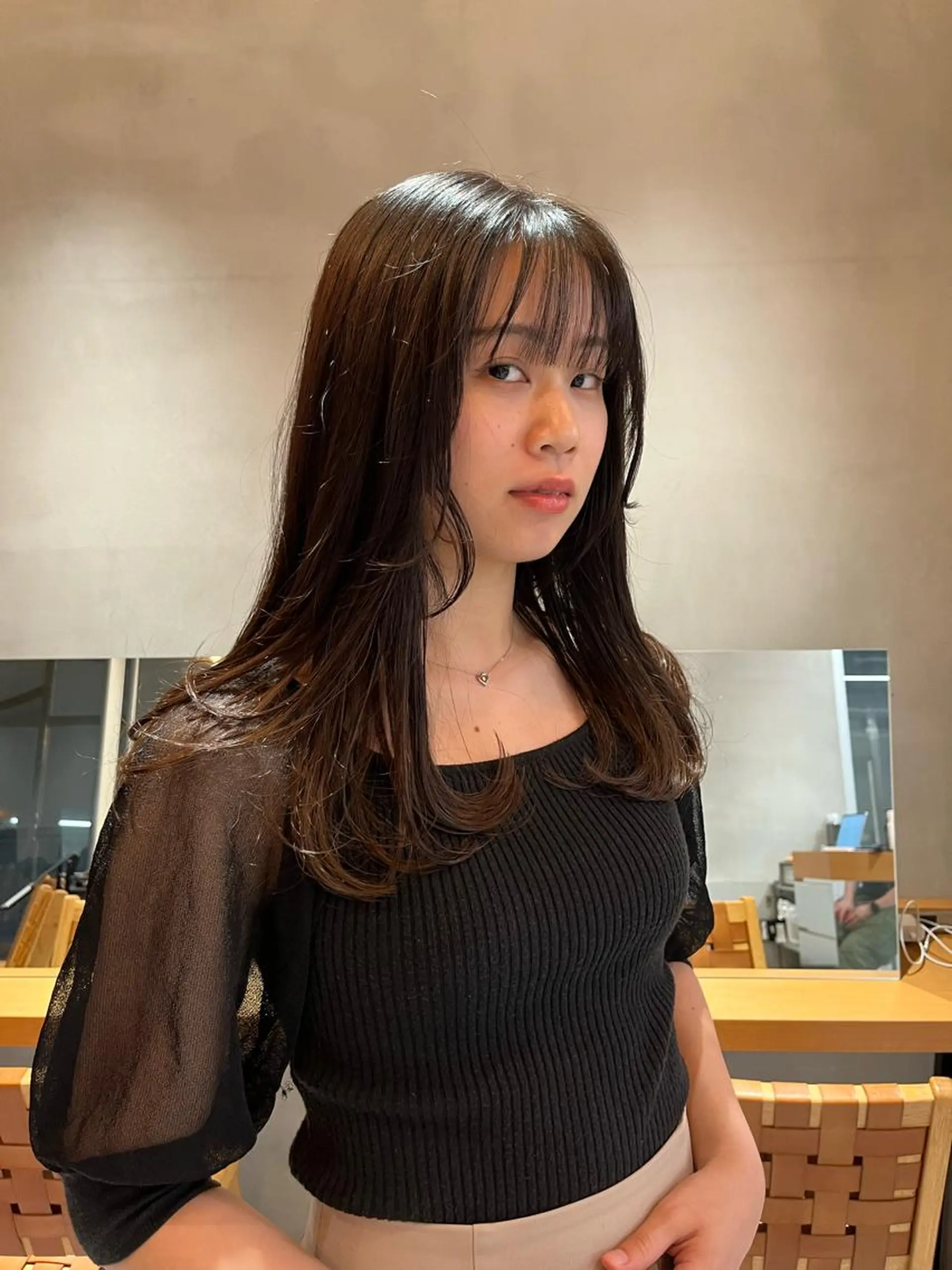 セミロング カラー カット ヘアカラー トリートメント ボブ&透明感カラー ♡TOMOEのヘアスタイル