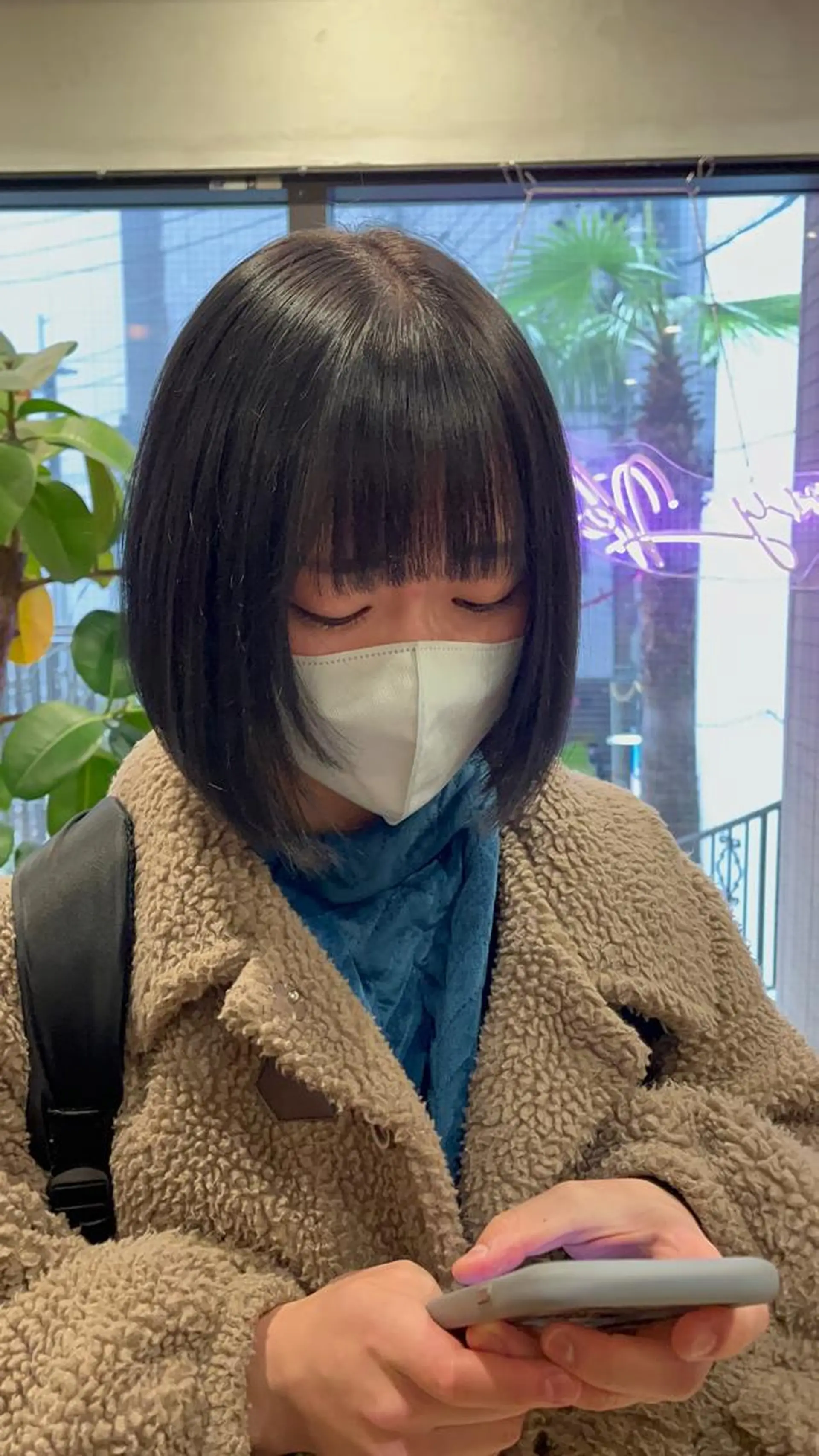 カラー えんぐちとも／透明感 カラー／博多ボブのヘアスタイル